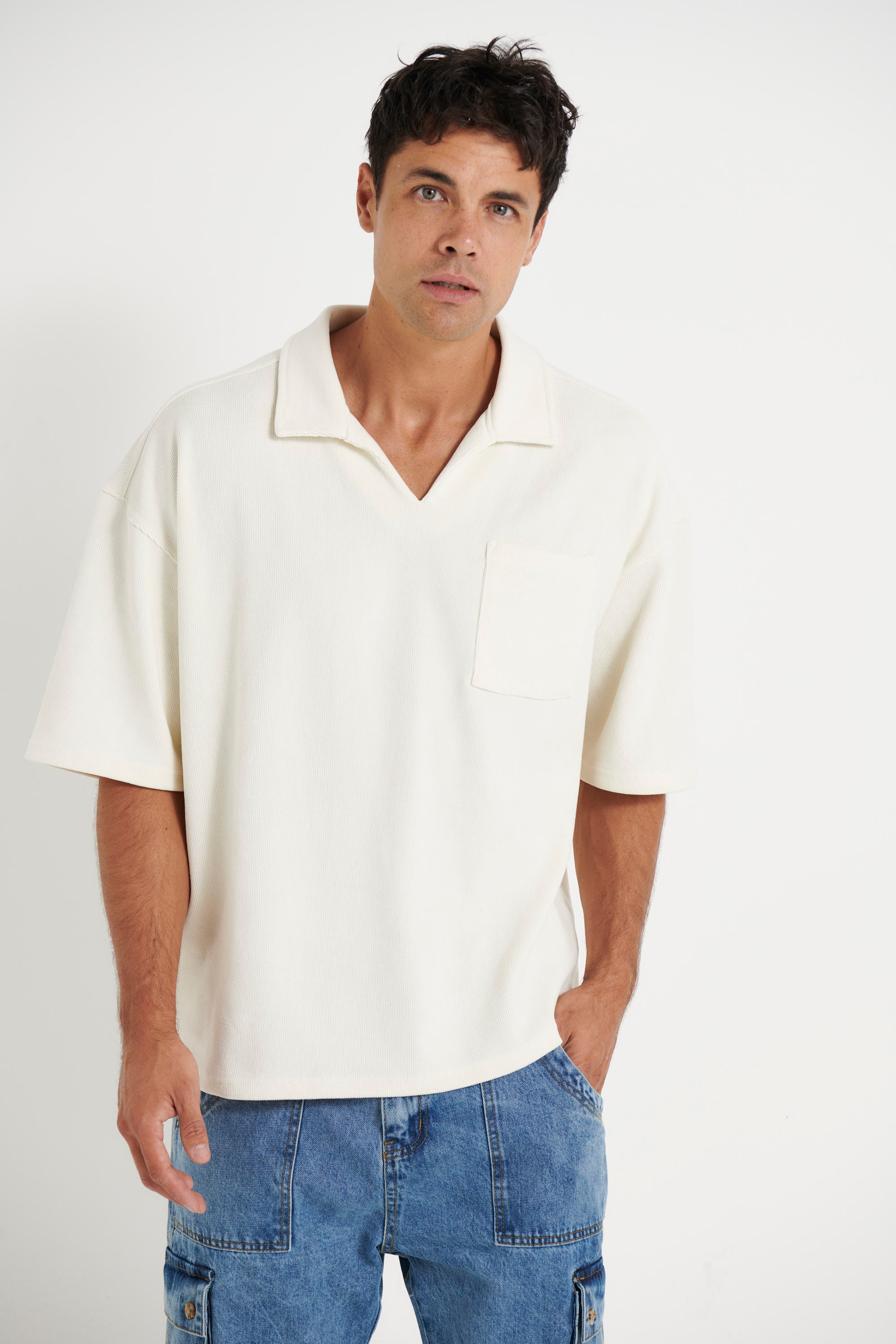 Neil Soft Cord Polo White