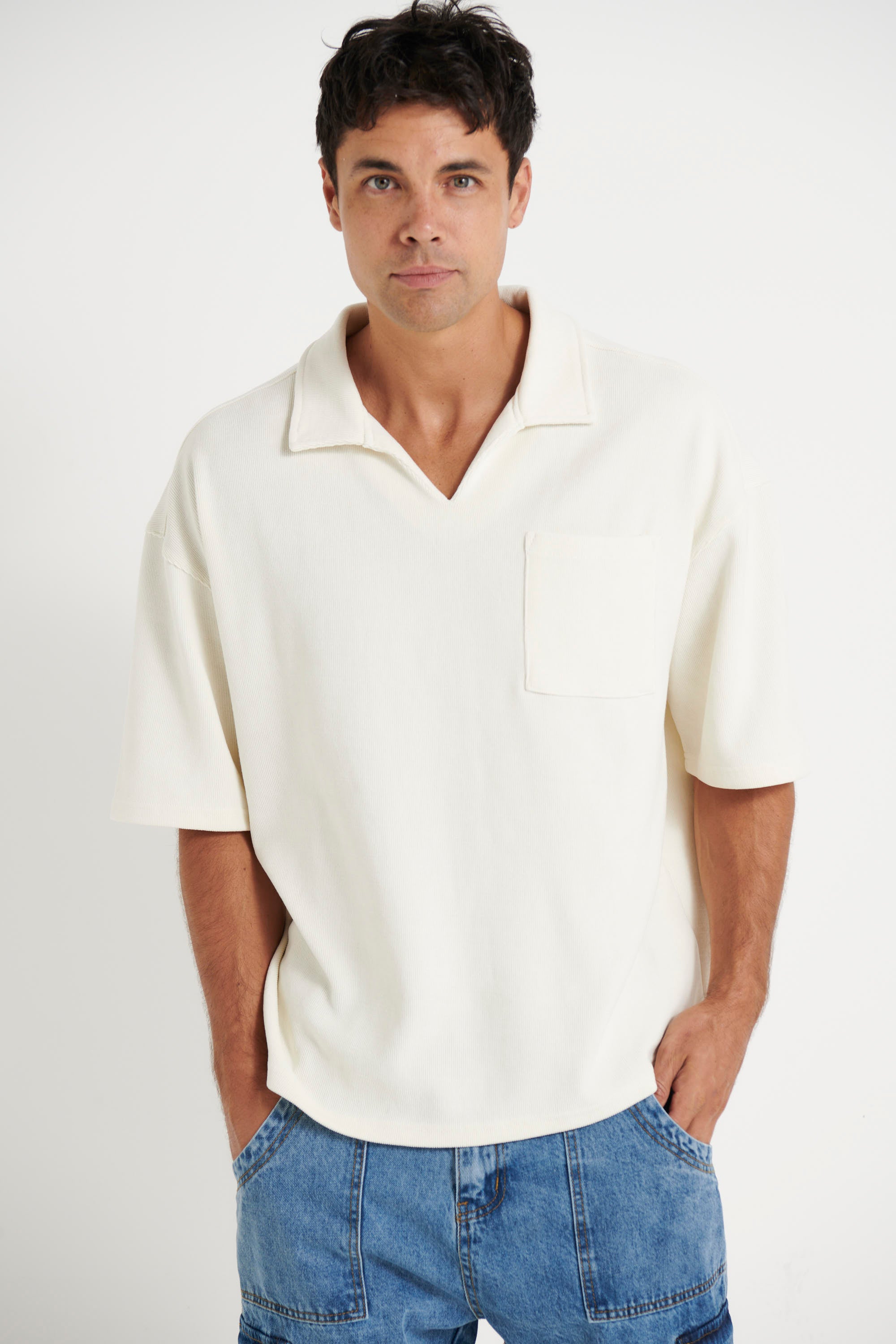 Neil Soft Cord Polo White