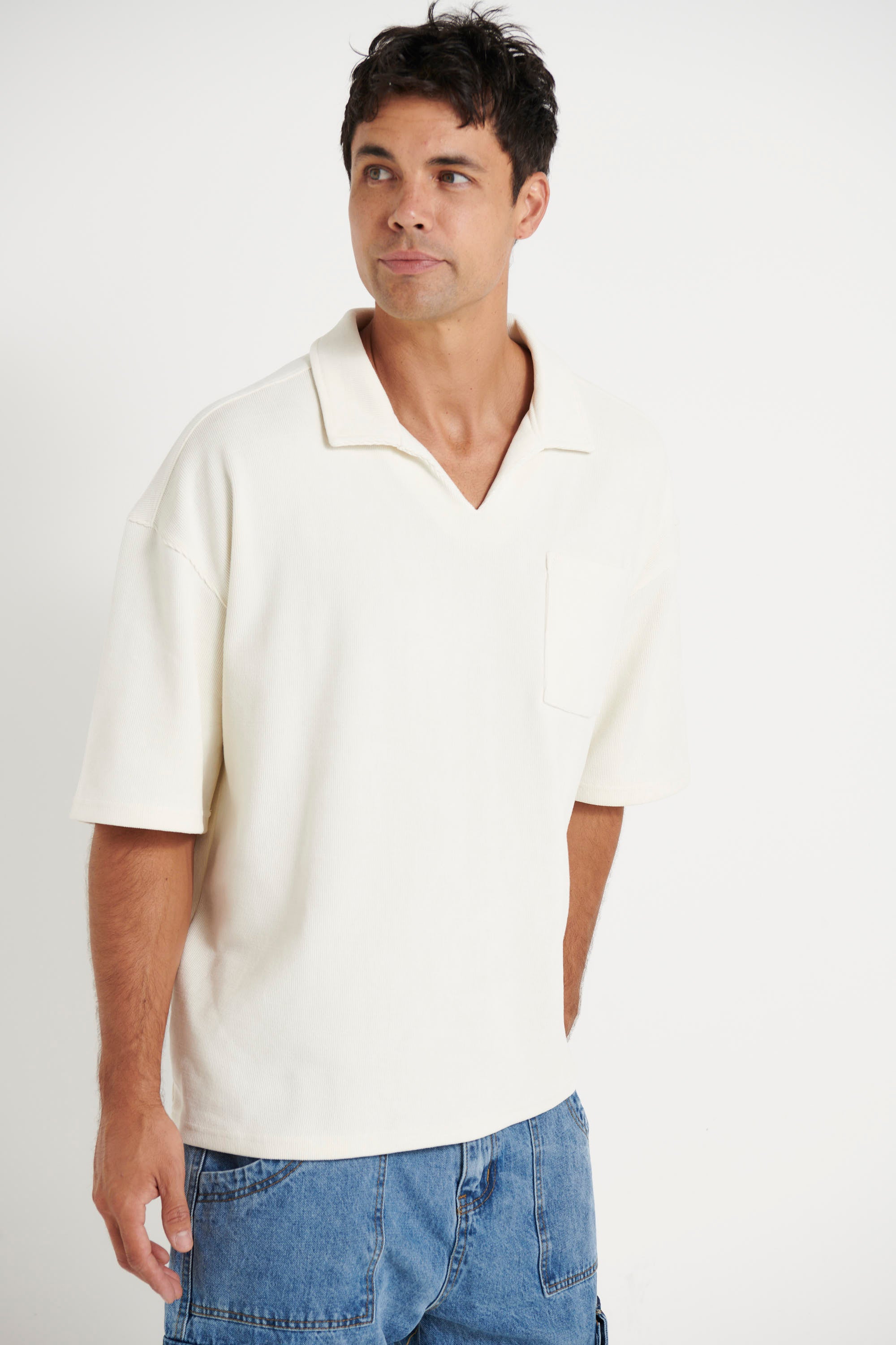 Neil Soft Cord Polo White