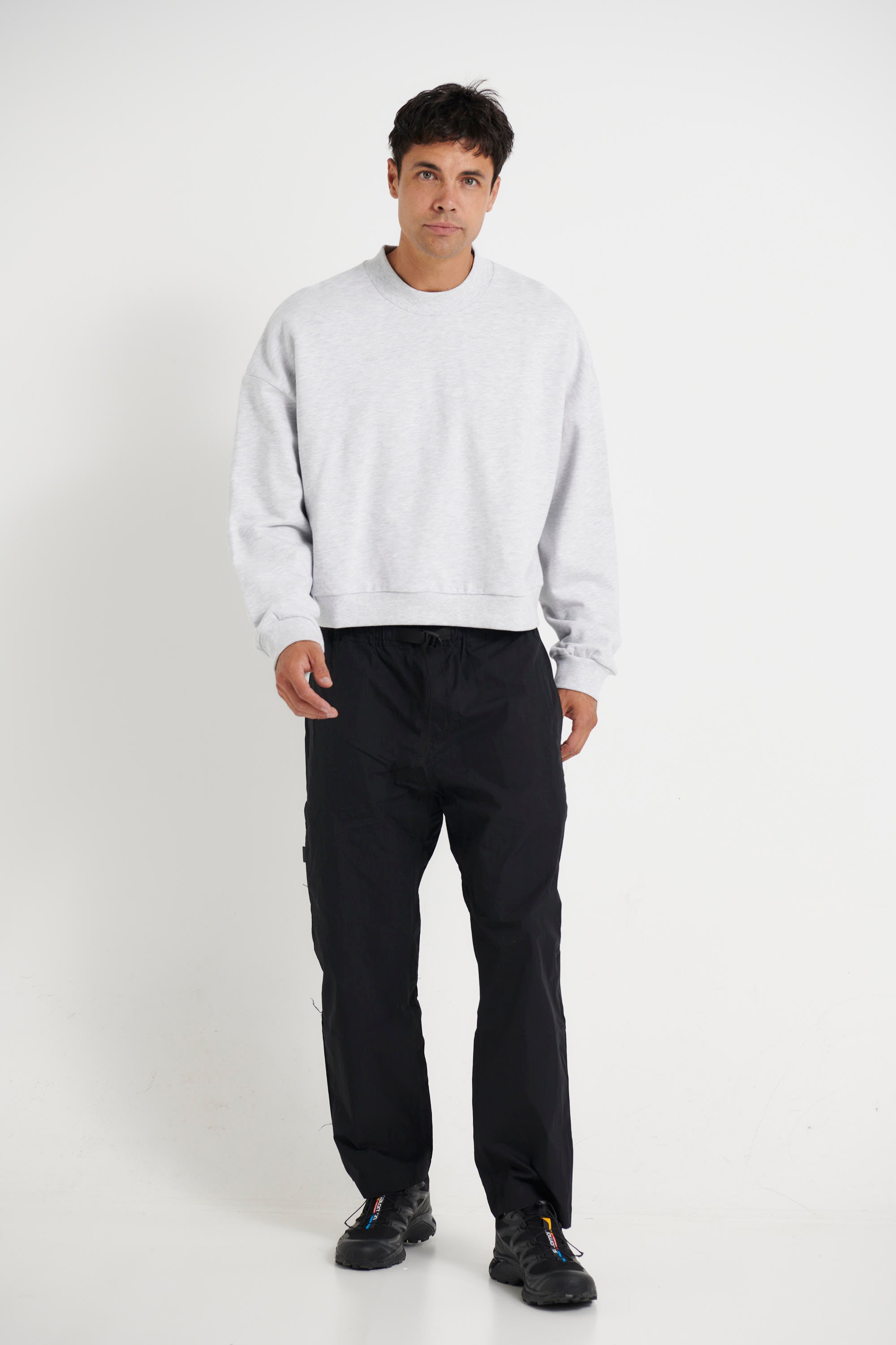 Baxter Crop Box Sweater Heather Grey