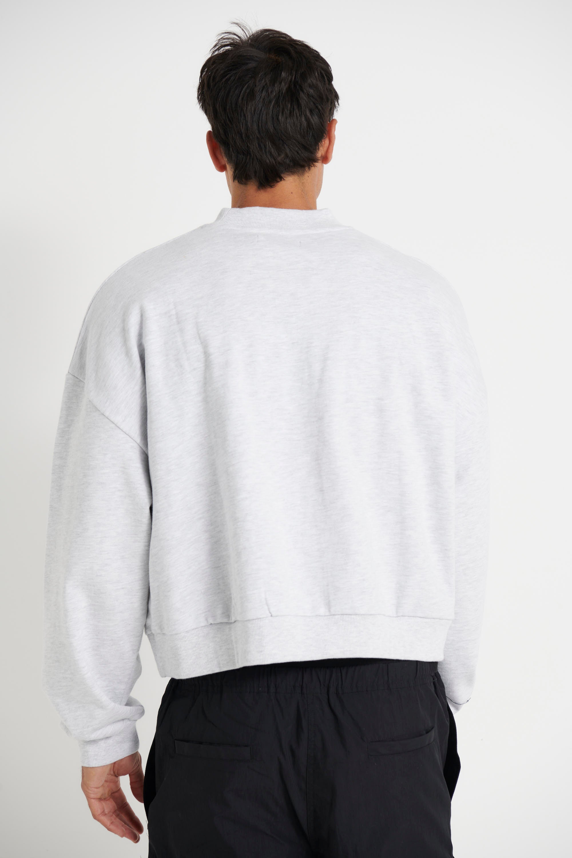 Baxter Crop Box Sweater Heather Grey
