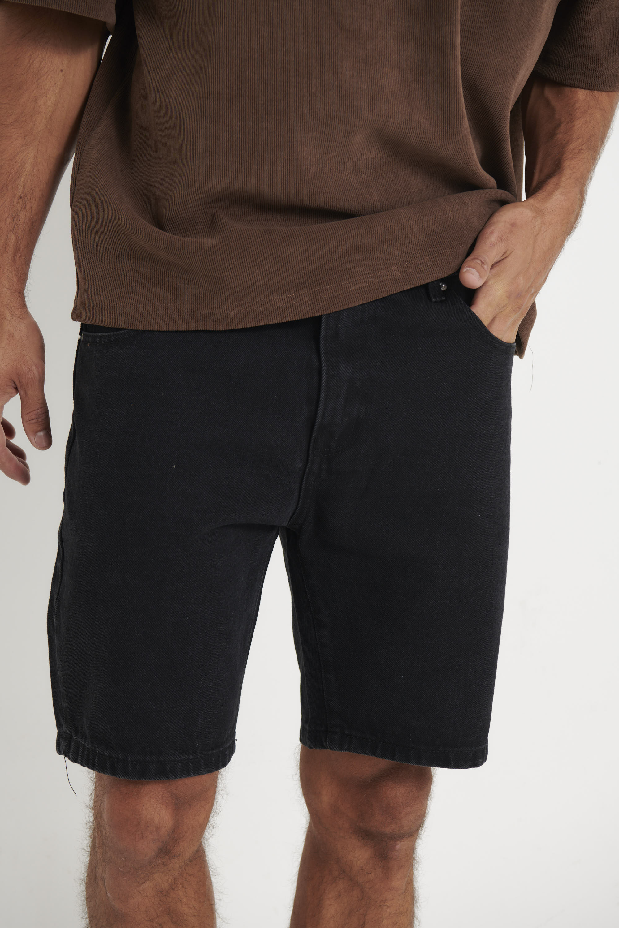 Andre Relaxed Denim Short Black