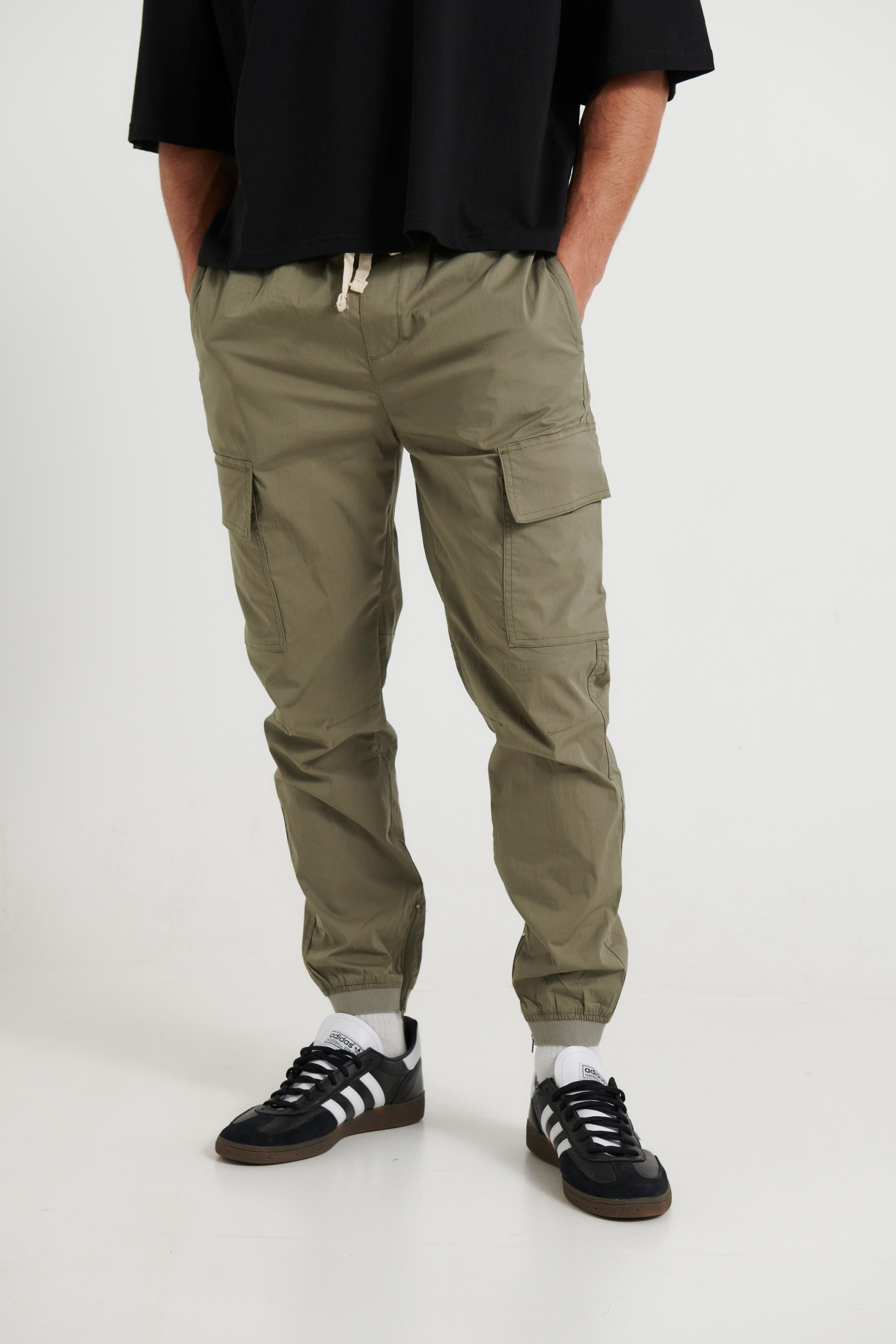 Zip Chute Jogger Khaki - FINAL SALE