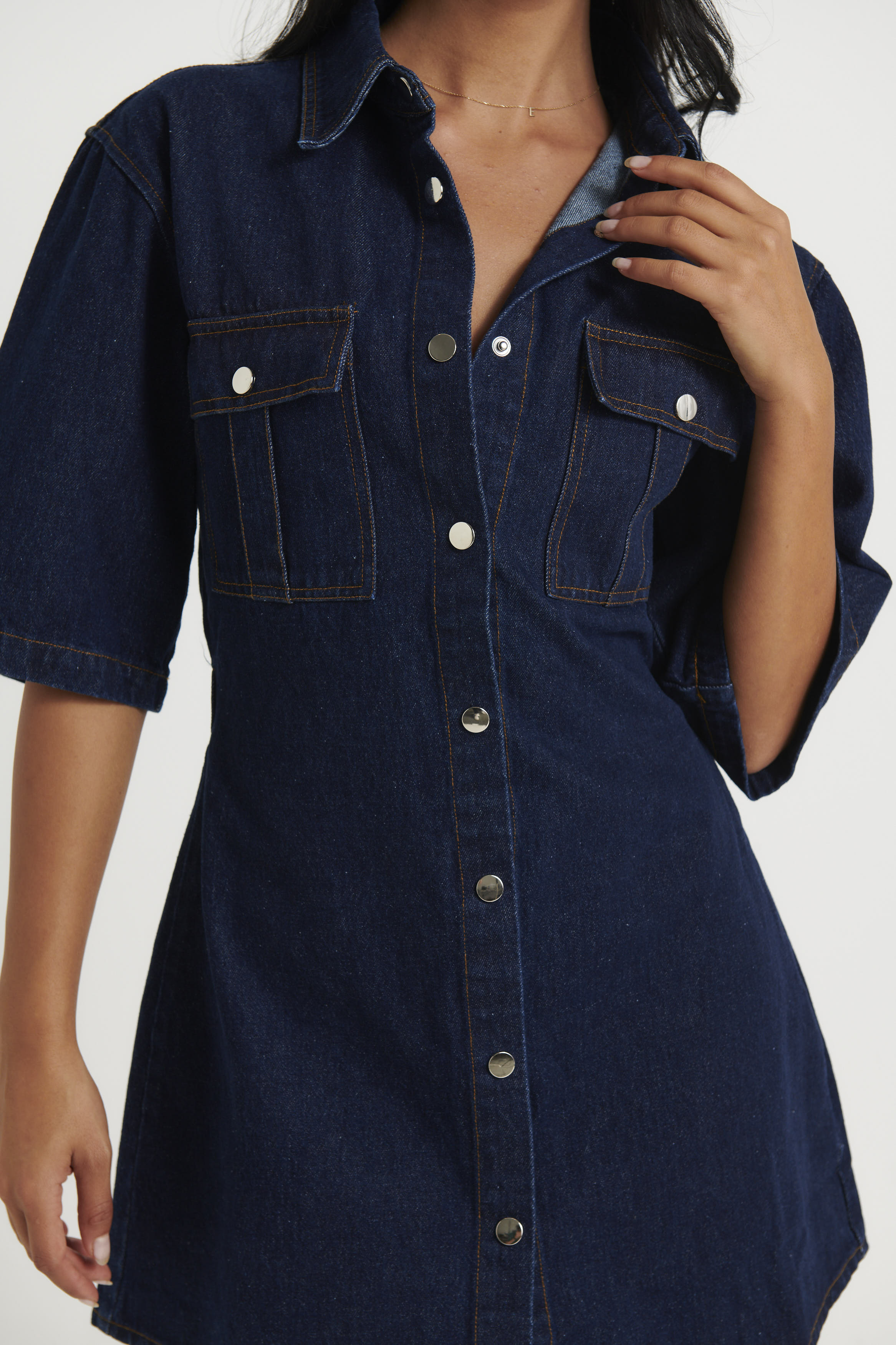 Kaneisha Denim Dress Dark Denim - FINAL SALE