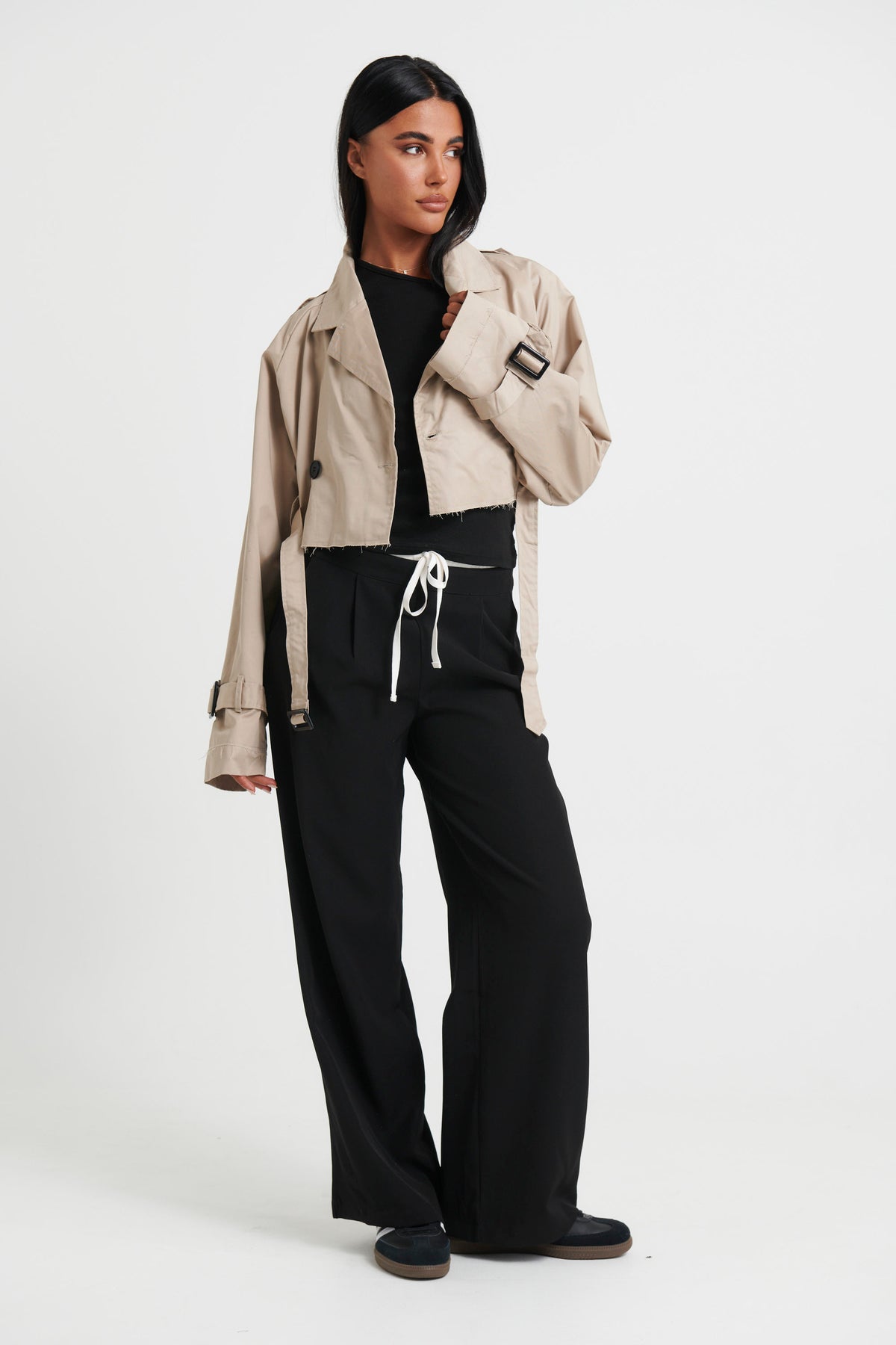 Amelia Cropped Trench Latte