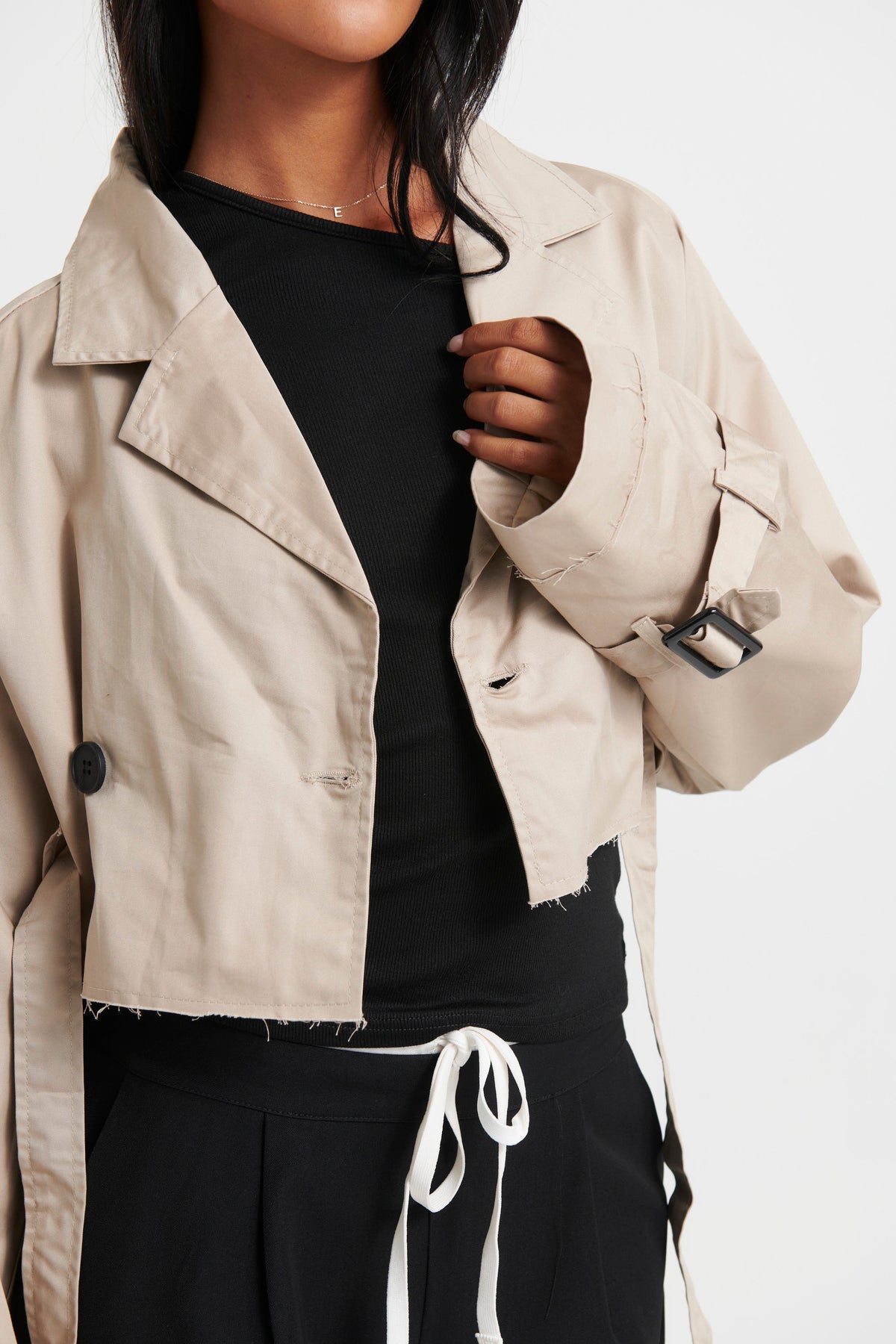 Amelia Cropped Trench Latte