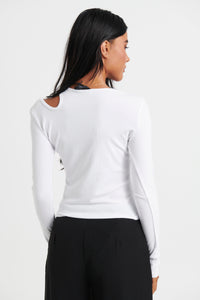 Marie Long Sleeve Top White