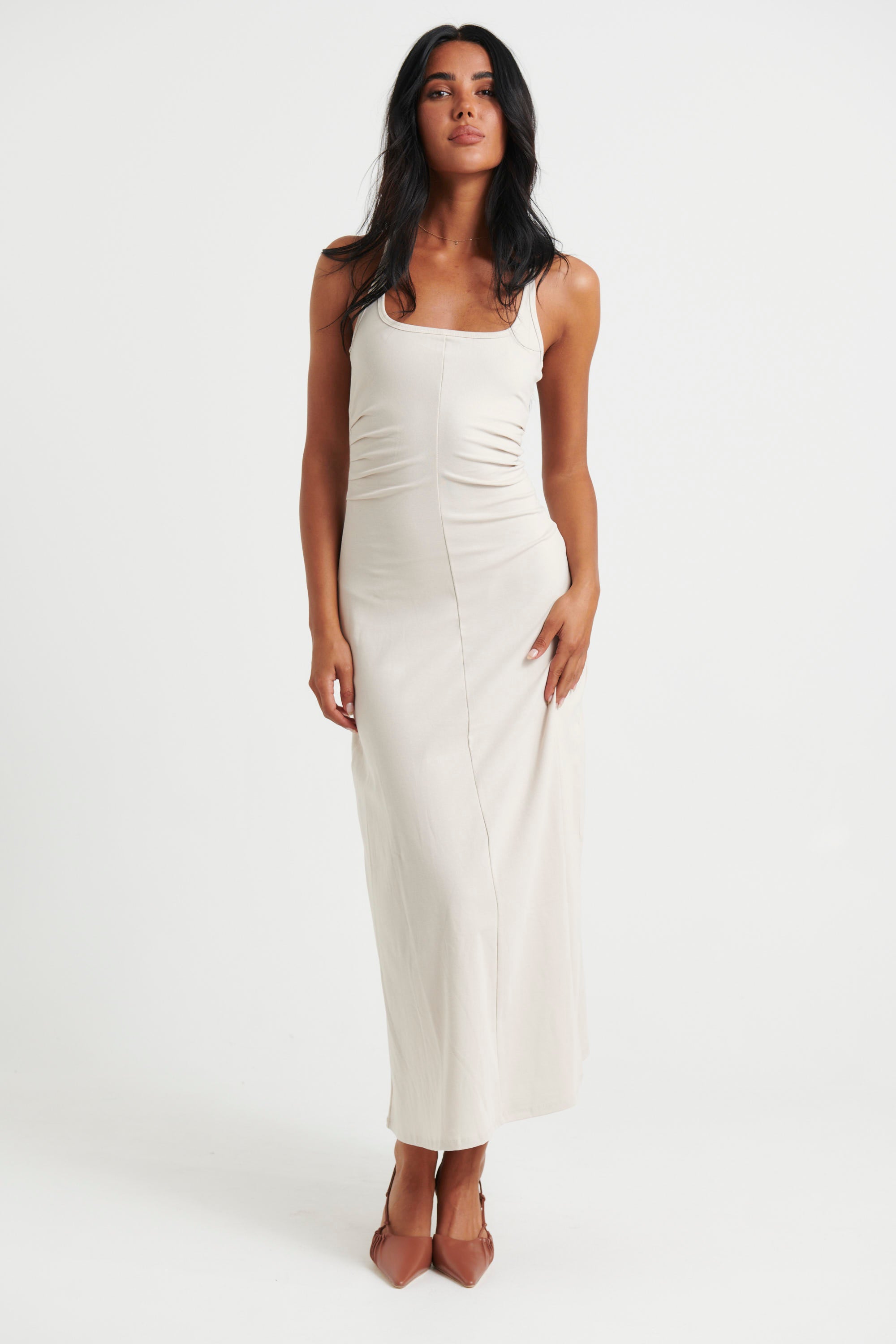 Alma Midi Dress Bone