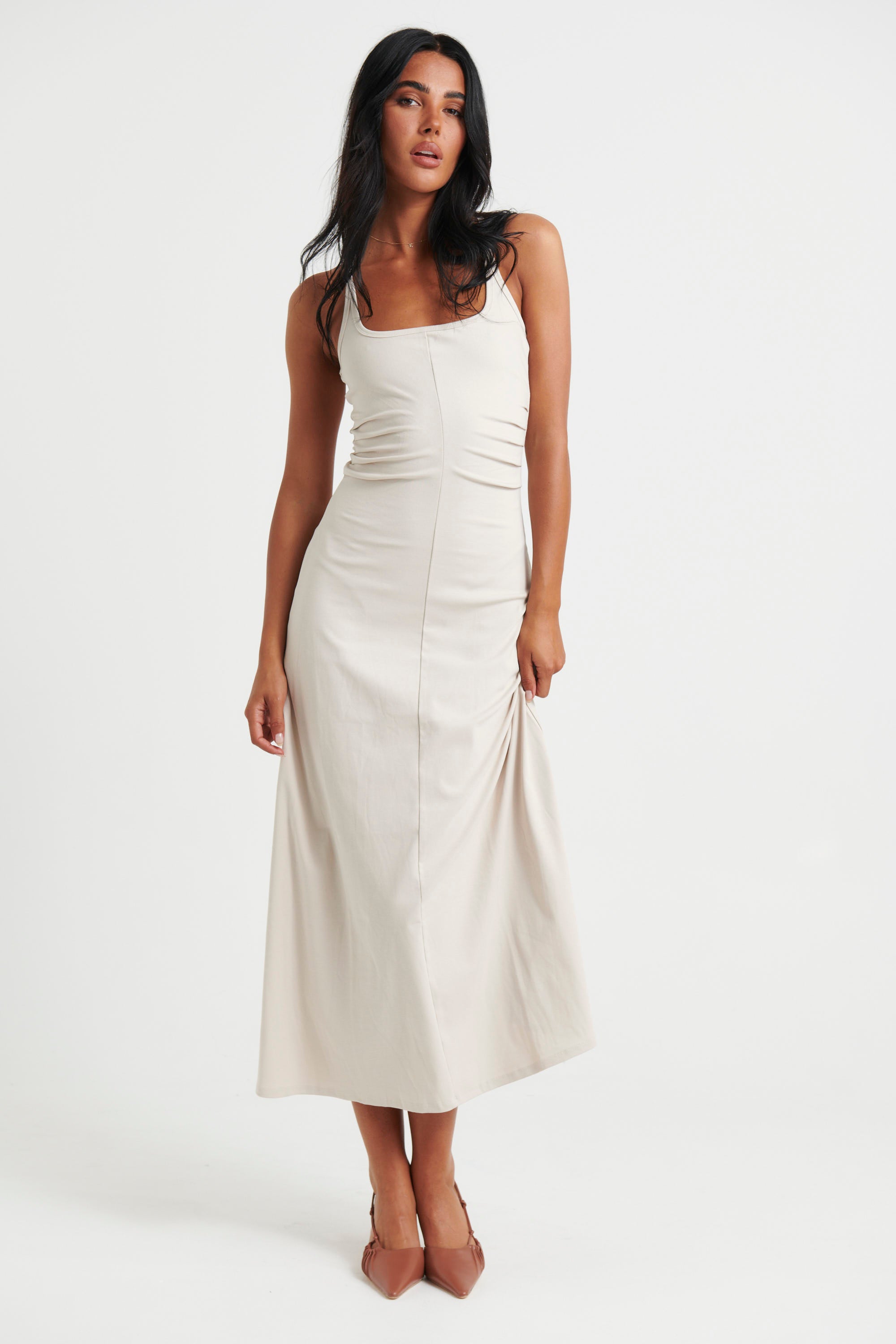 Alma Midi Dress Bone