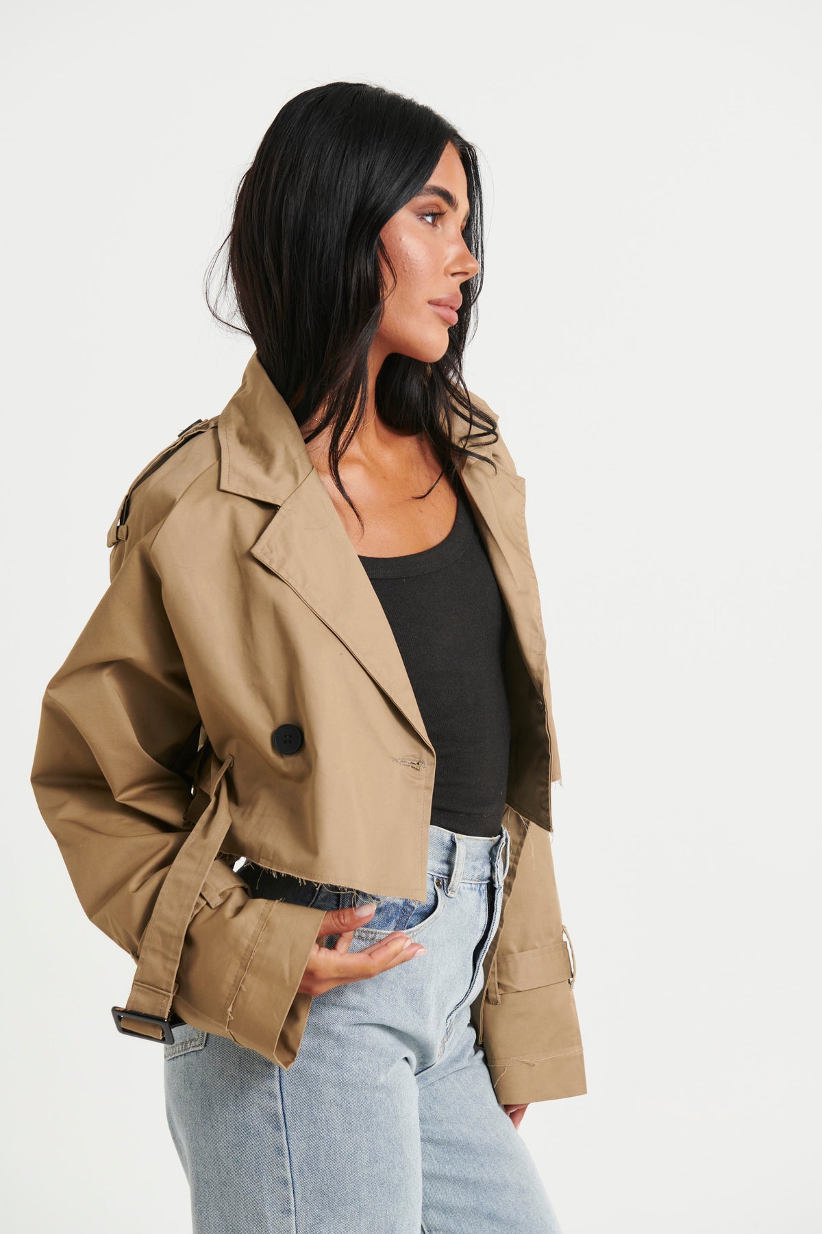 Amelia Cropped Trench Toffee