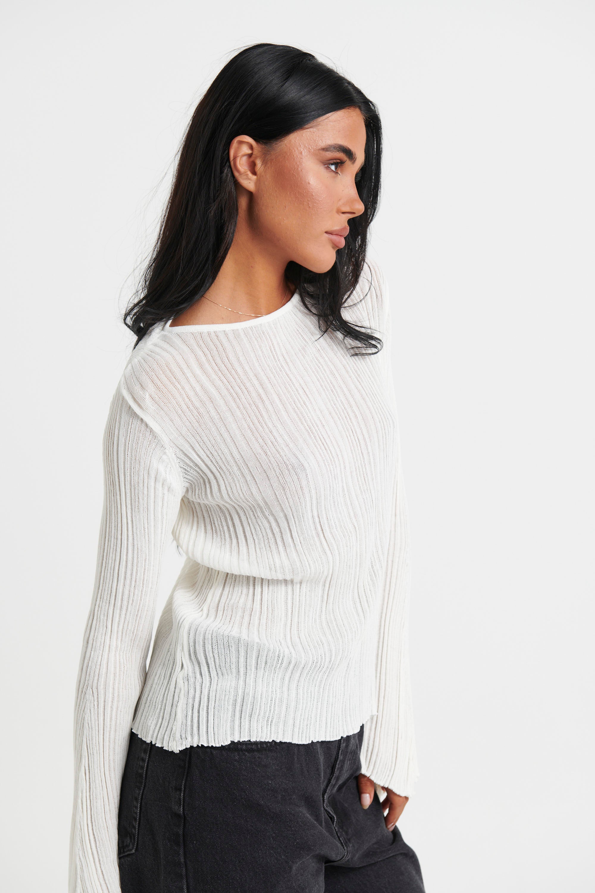 Isabella Sheer Top Cream