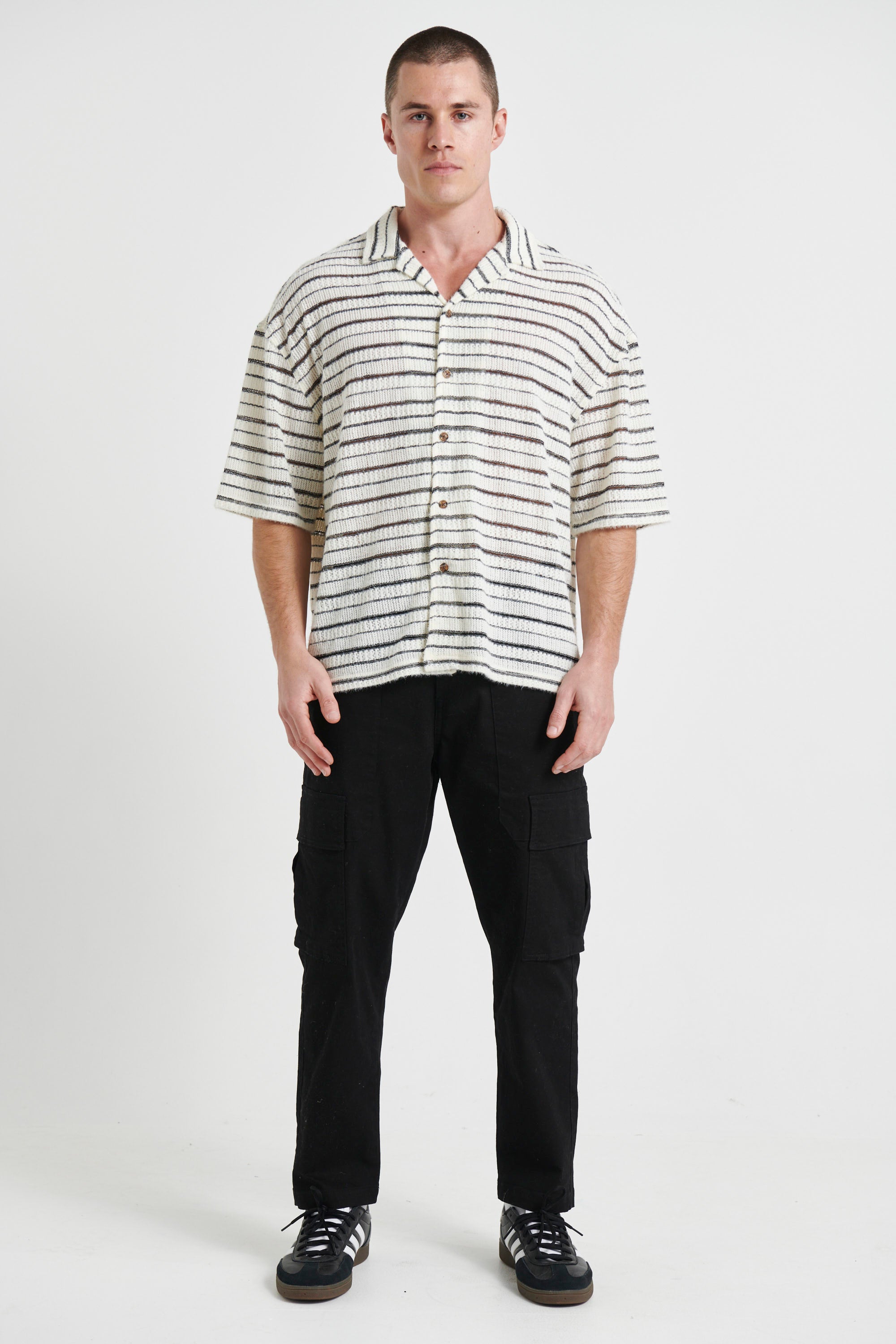 Raf Cropped Shirt Soft Knit Stripe - FINAL SALE