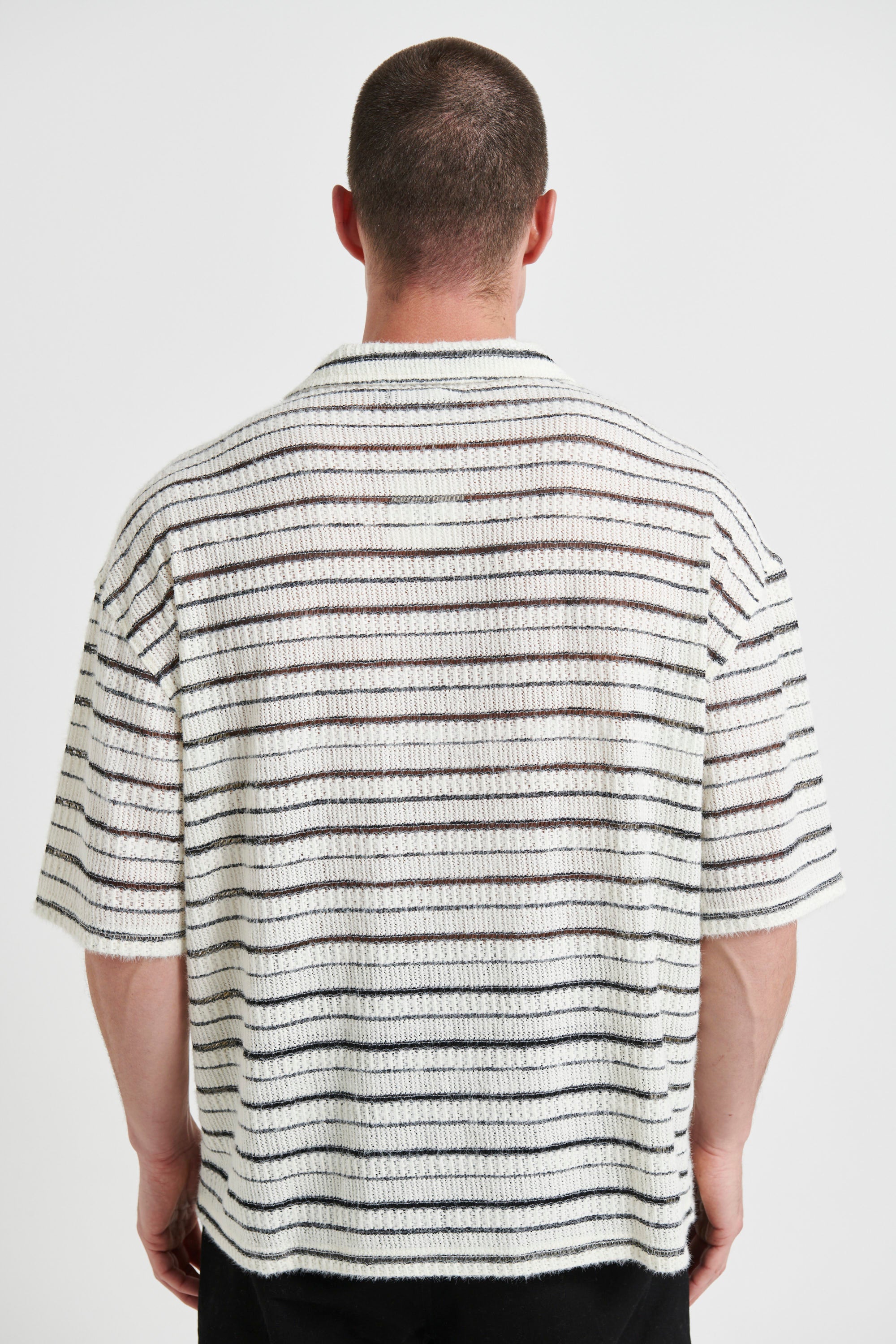 Raf Cropped Shirt Soft Knit Stripe - FINAL SALE