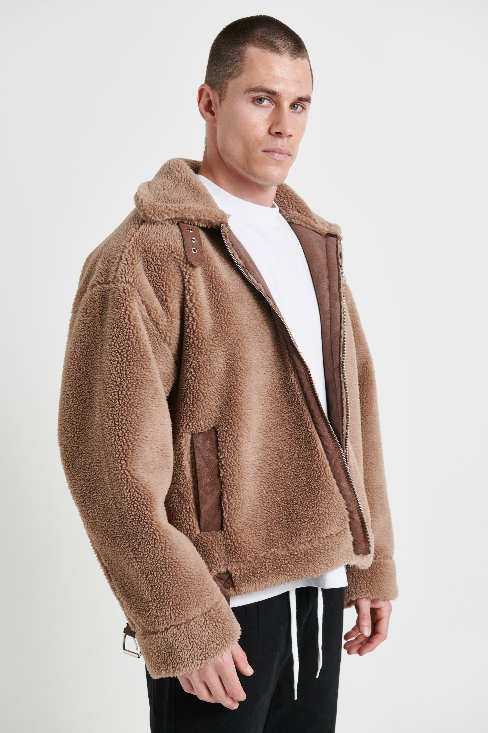 Travis Sherpa Jacket Tan - FINAL SALE