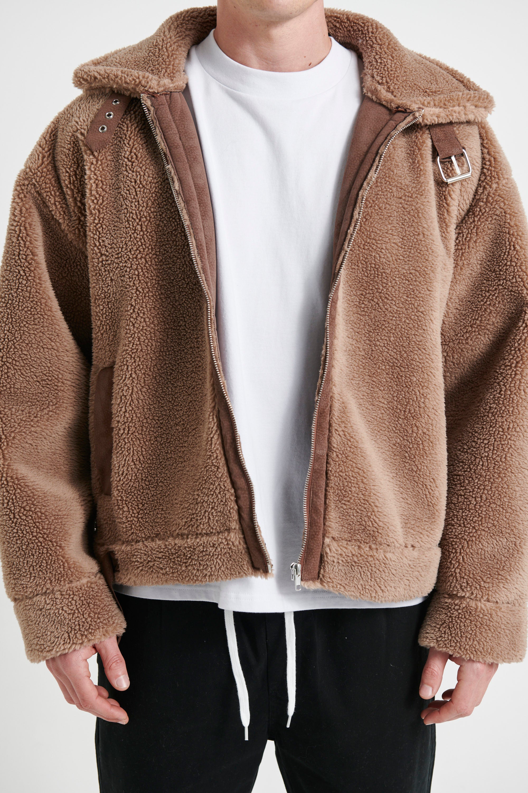 Travis Sherpa Jacket Tan - FINAL SALE