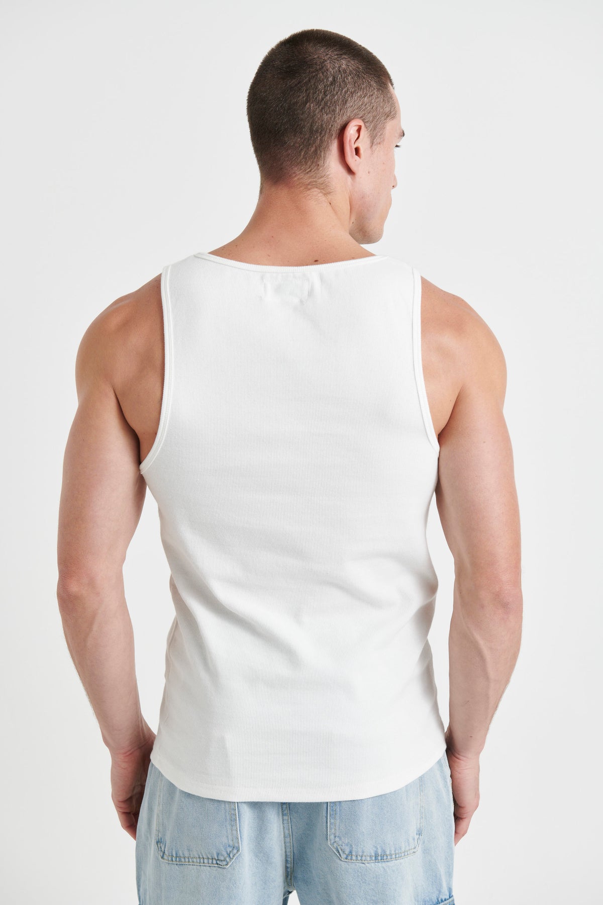 NTH Fitted Ribbed Tank White
