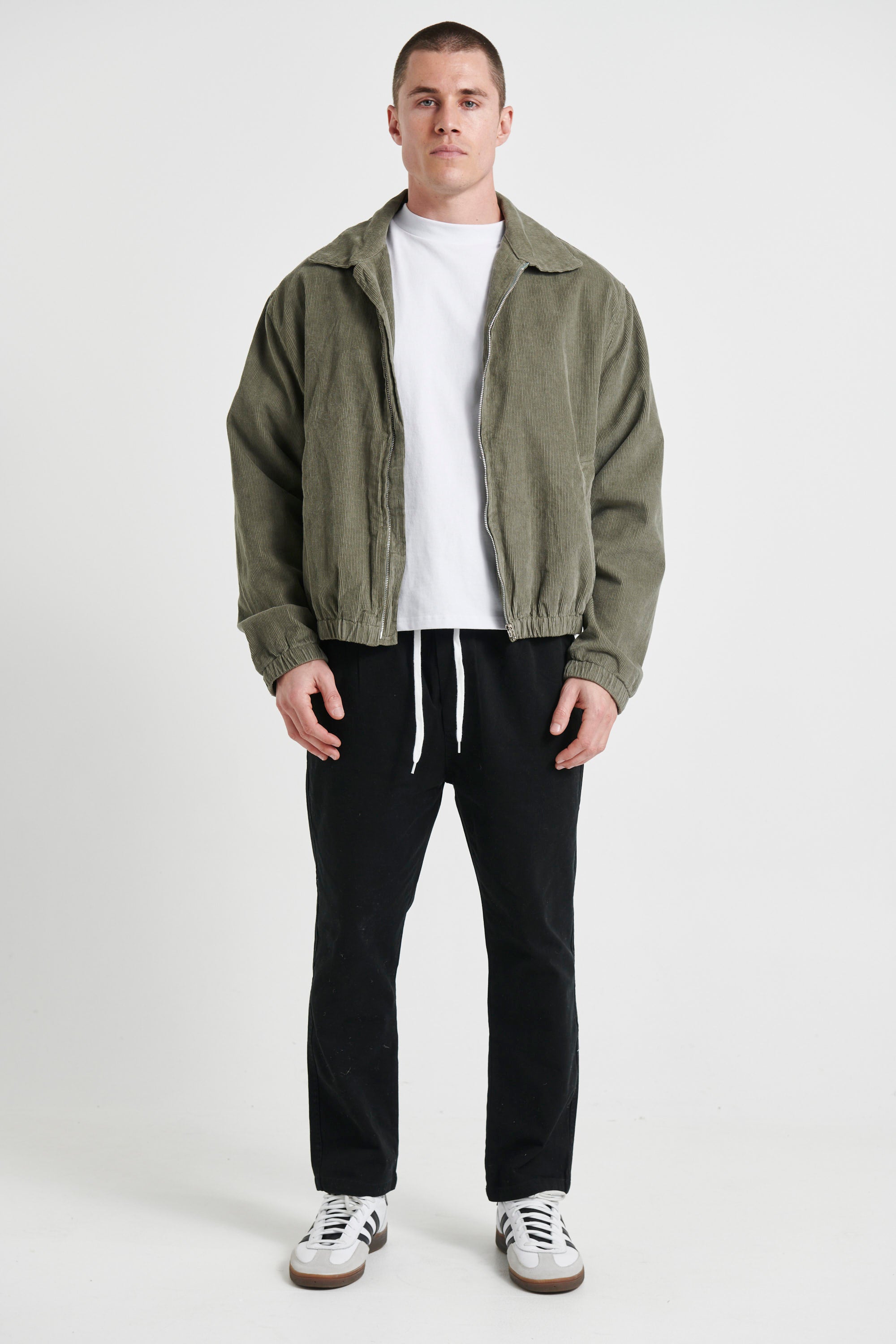 Collar Cord Bomber Khaki
