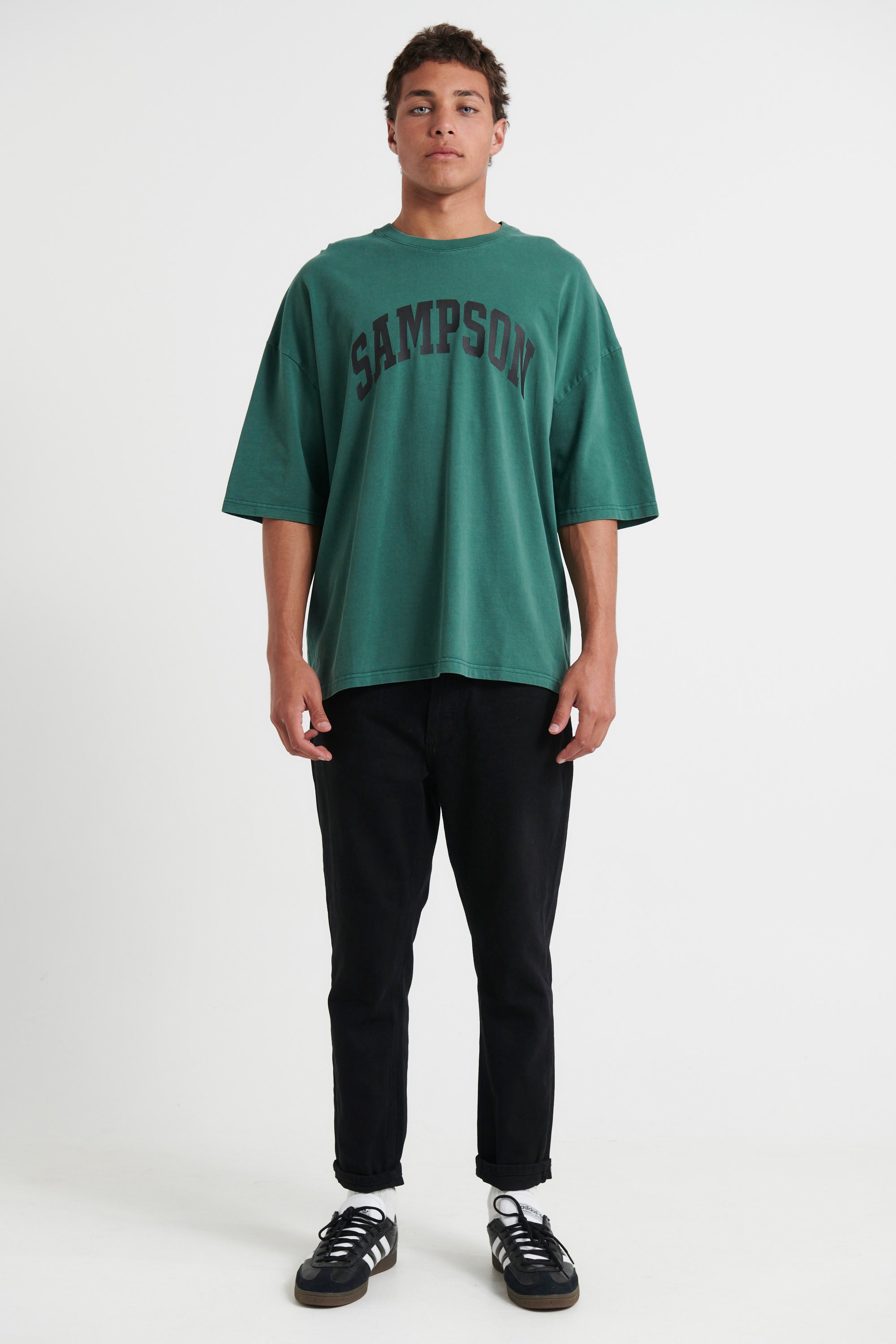 Miller Drop Shoulder Tee Emerald Sampson