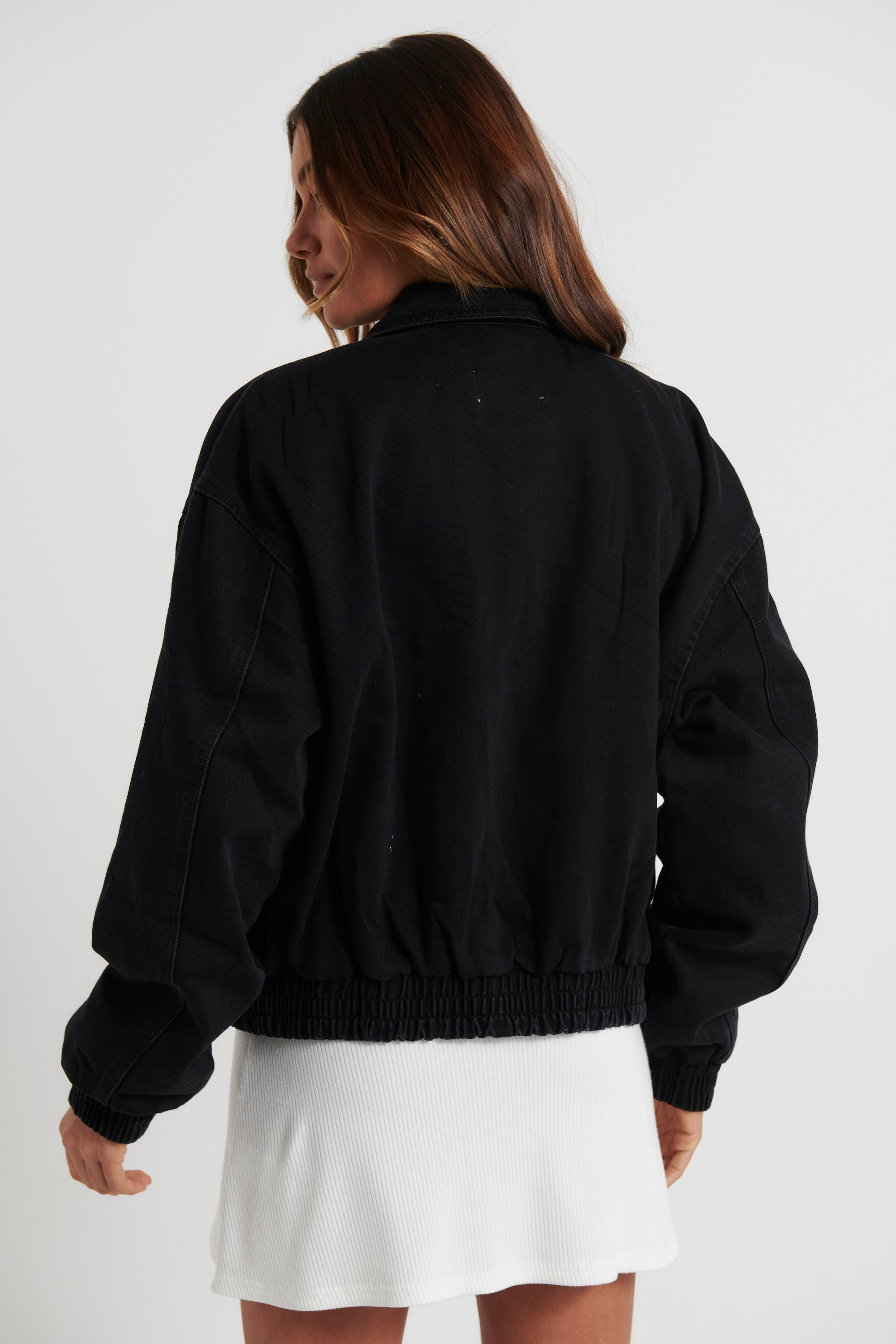 Unisex Tom Denim Zip Bomber Black