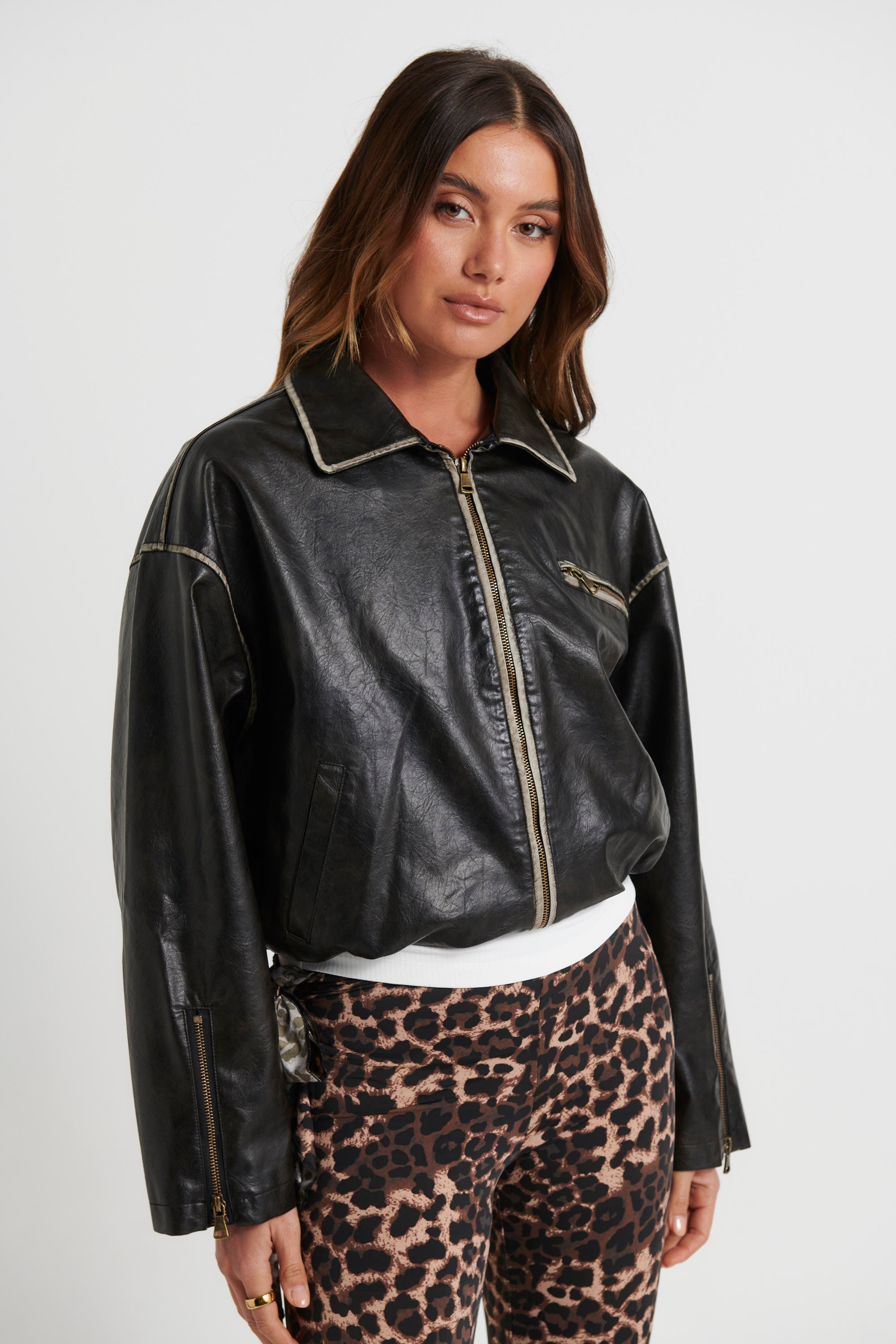 Trista Biker Jacket Black