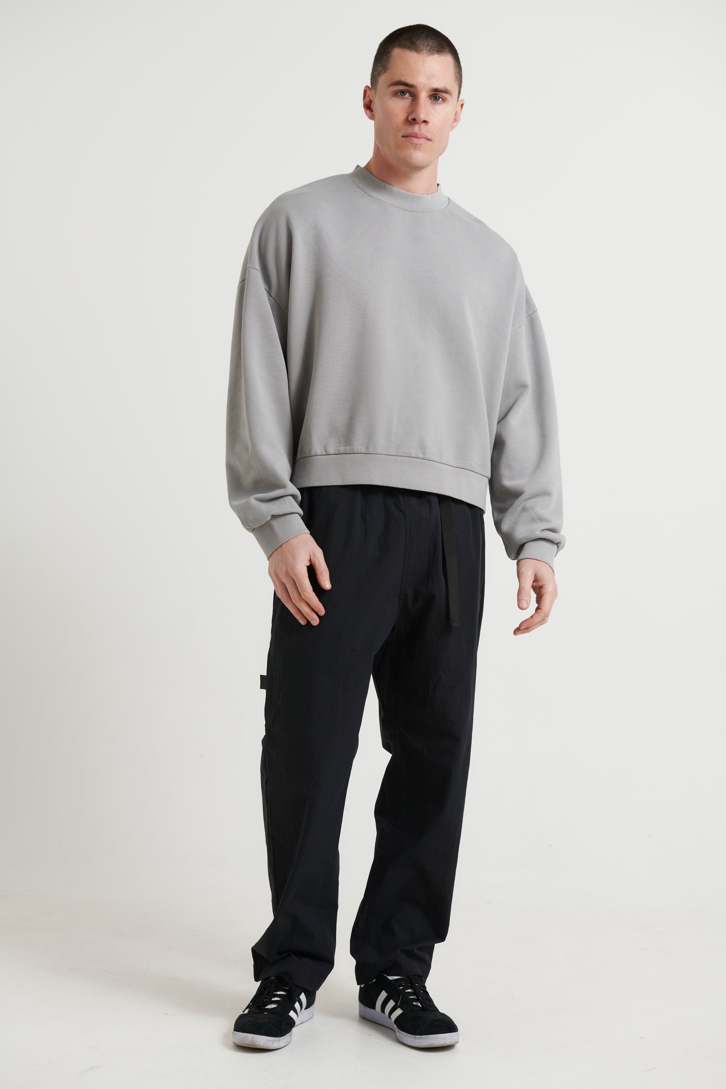 Baxter Crop Box Sweater Grey - FINAL SALE