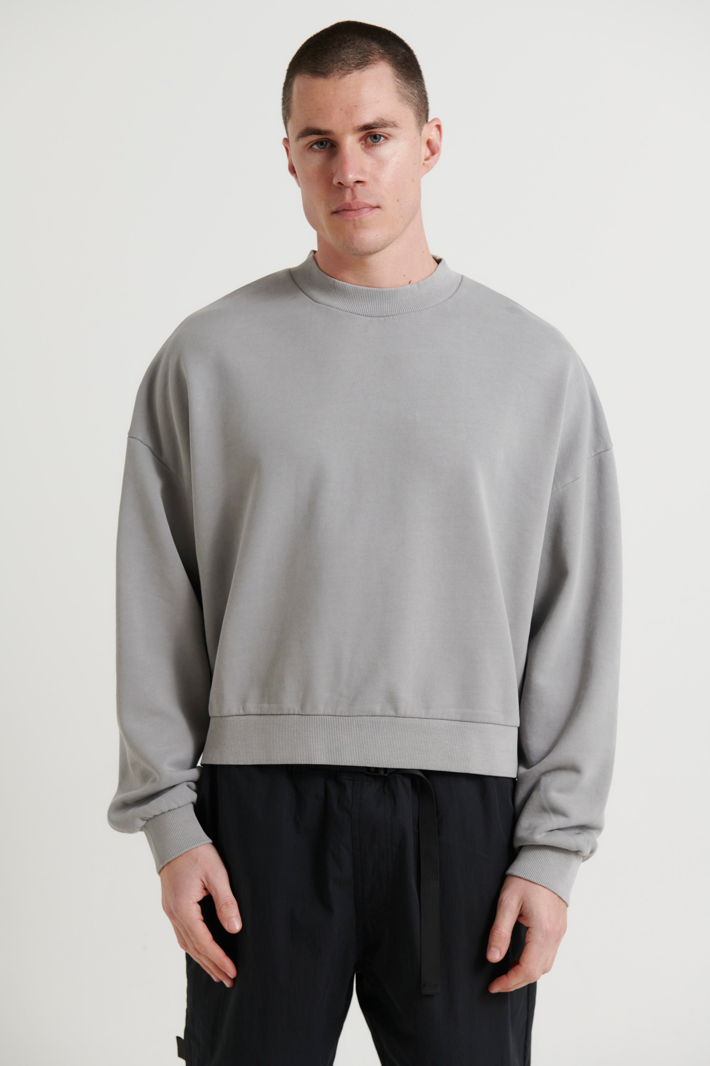 Baxter Crop Box Sweater Grey - FINAL SALE