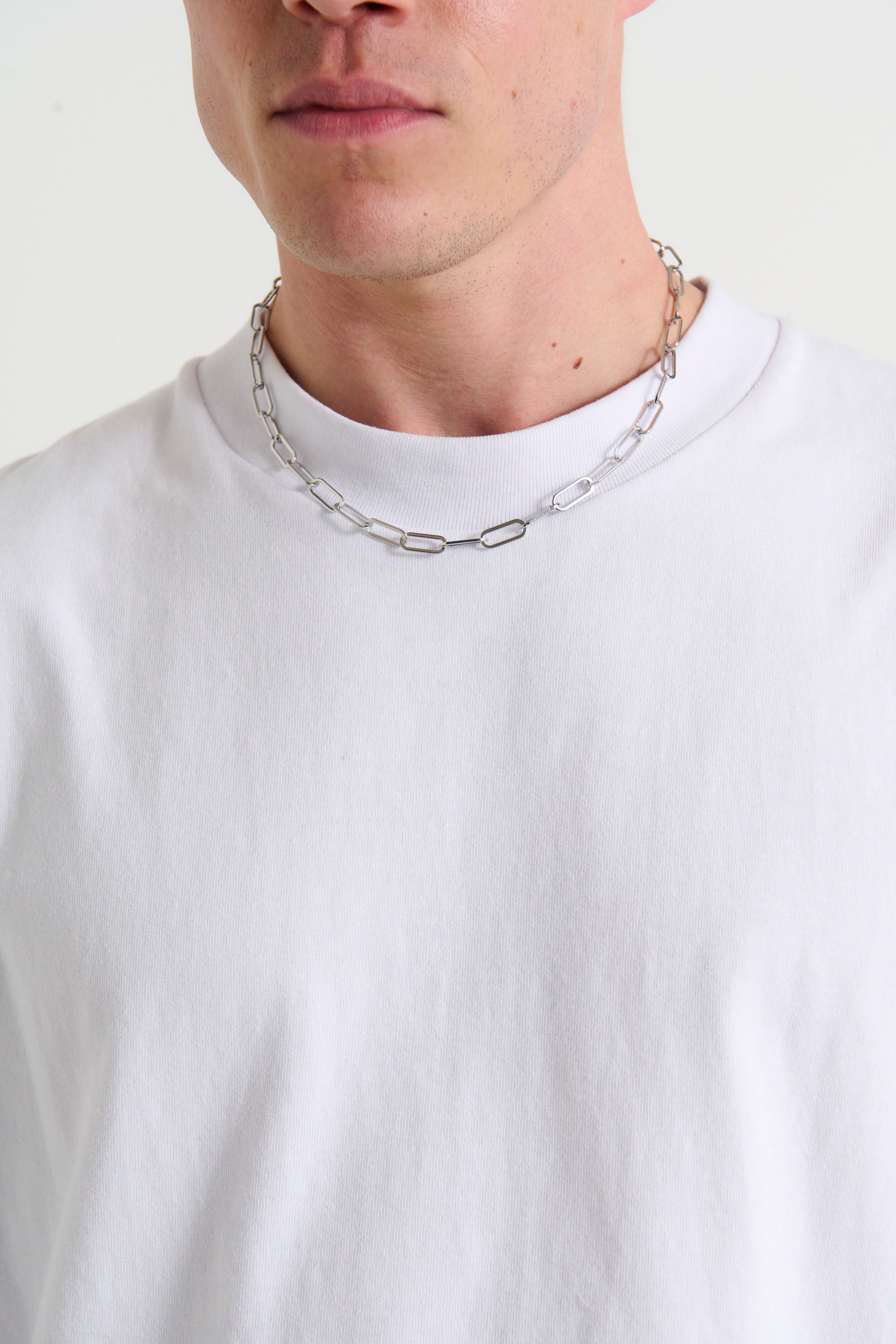 NTH Paperclip Chain Necklace Silver