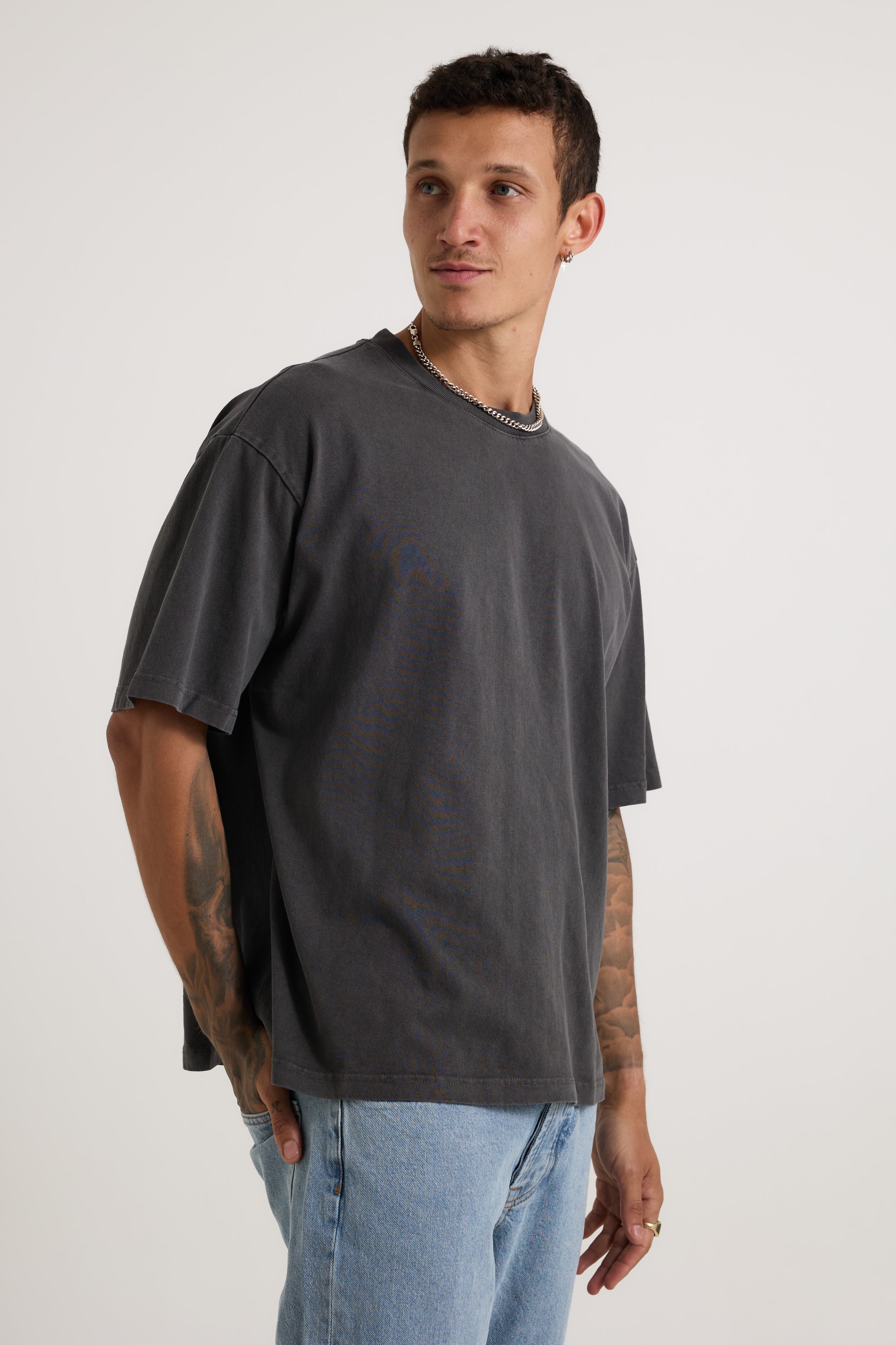 Stone Washed Tee Charcoal