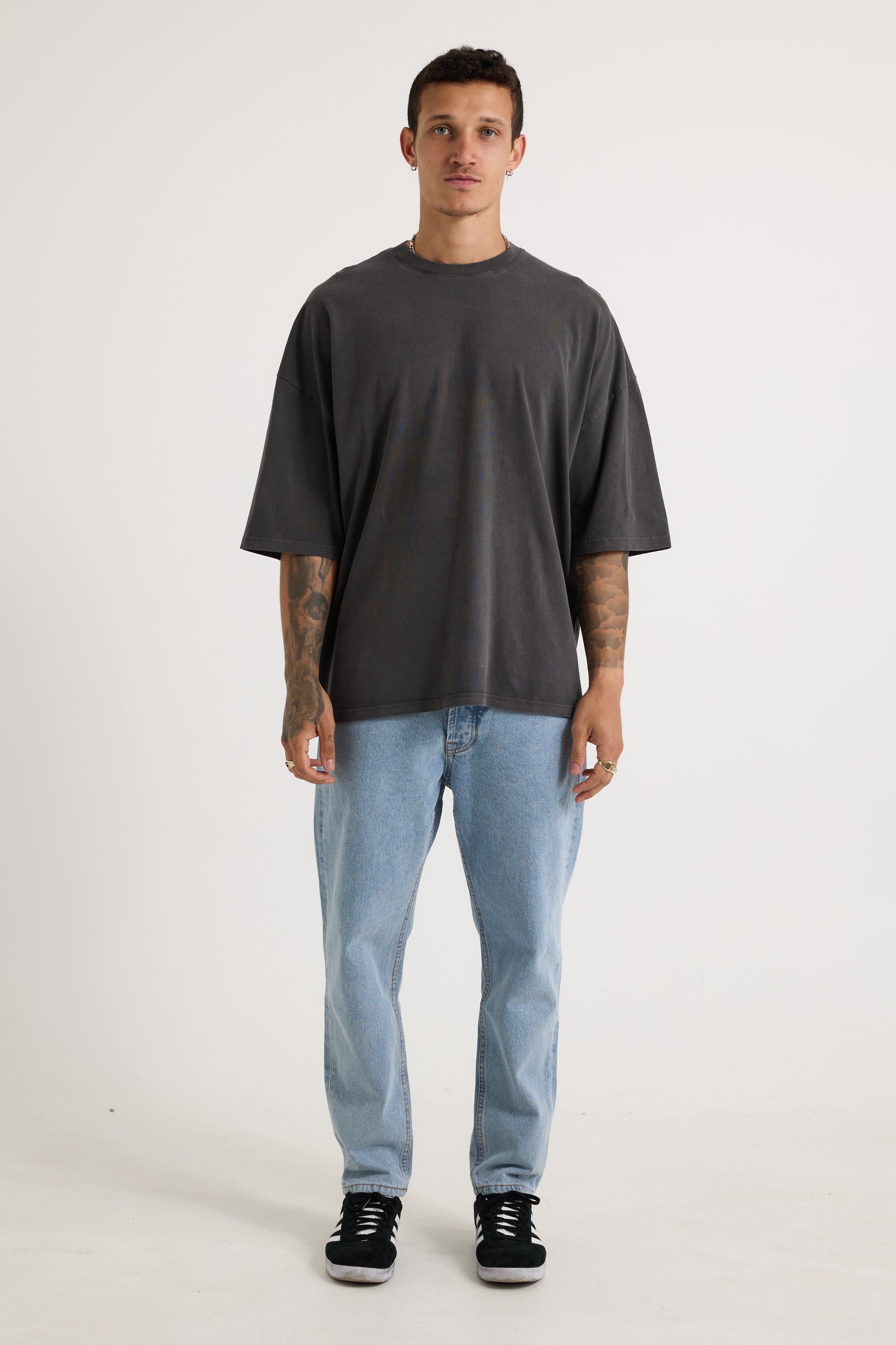 Miller Drop Shoulder Box Tee Charcoal - FINAL SALE