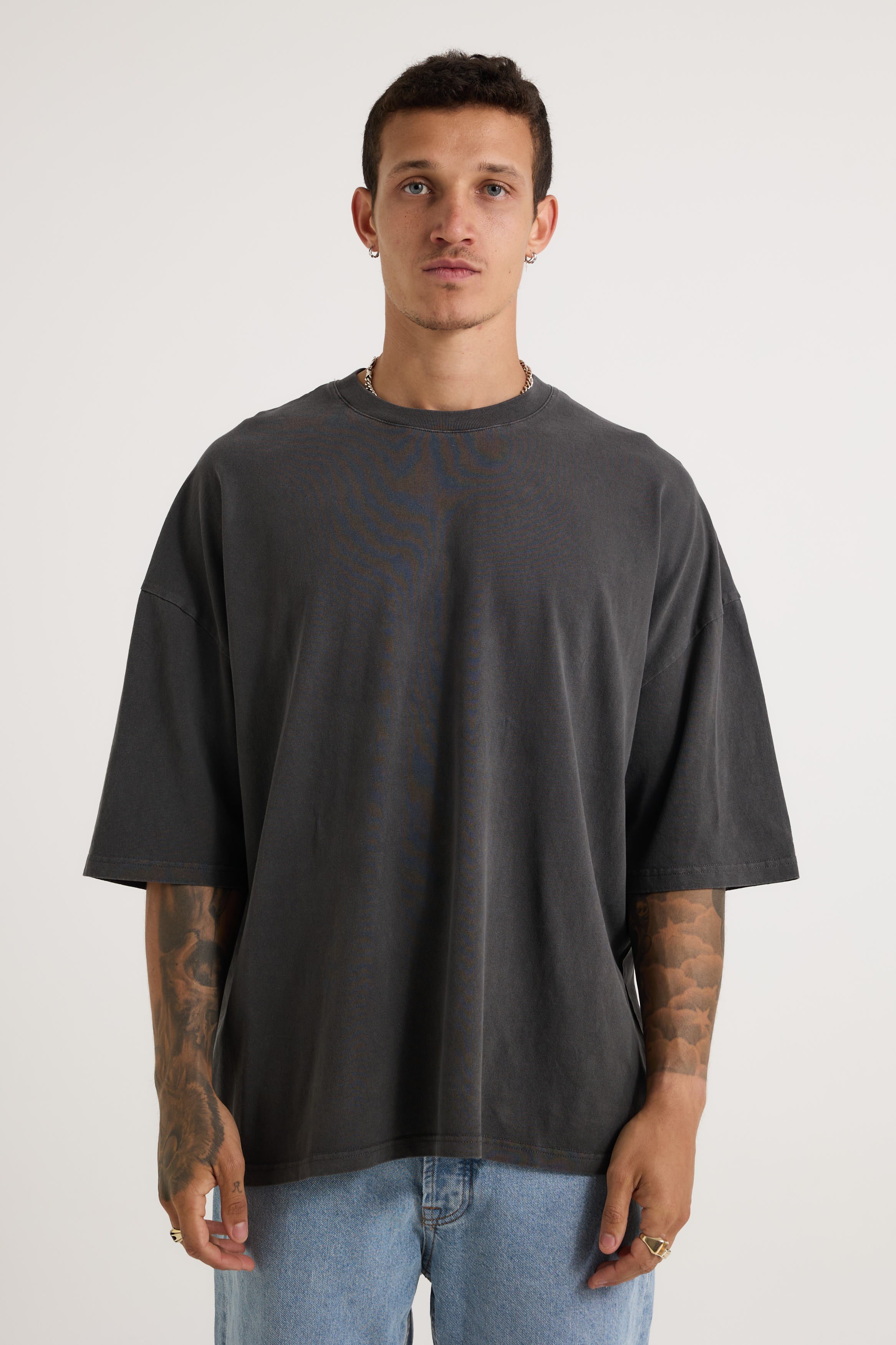 Miller Drop Shoulder Box Tee Charcoal - FINAL SALE
