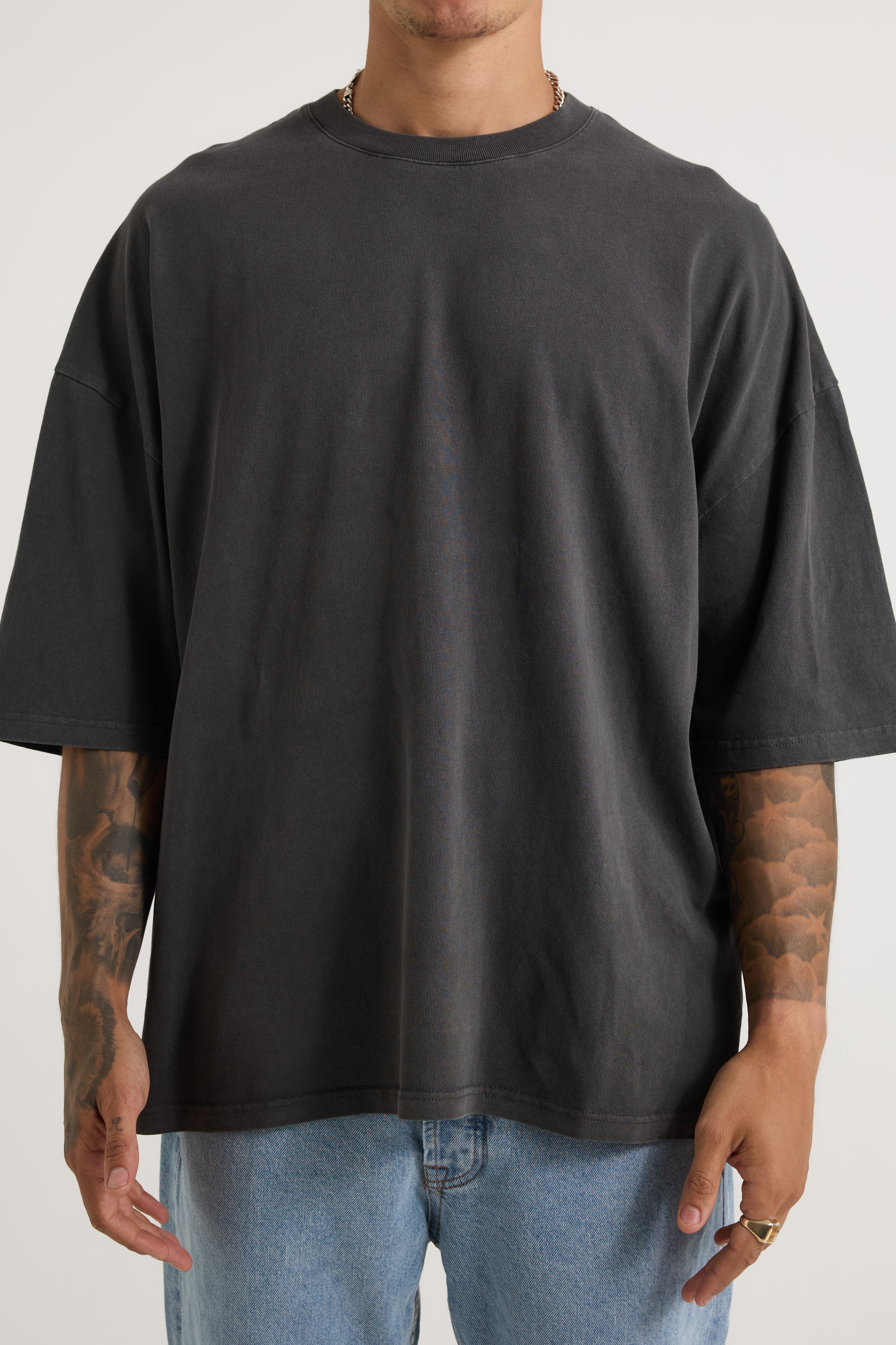 Miller Drop Shoulder Box Tee Charcoal - FINAL SALE