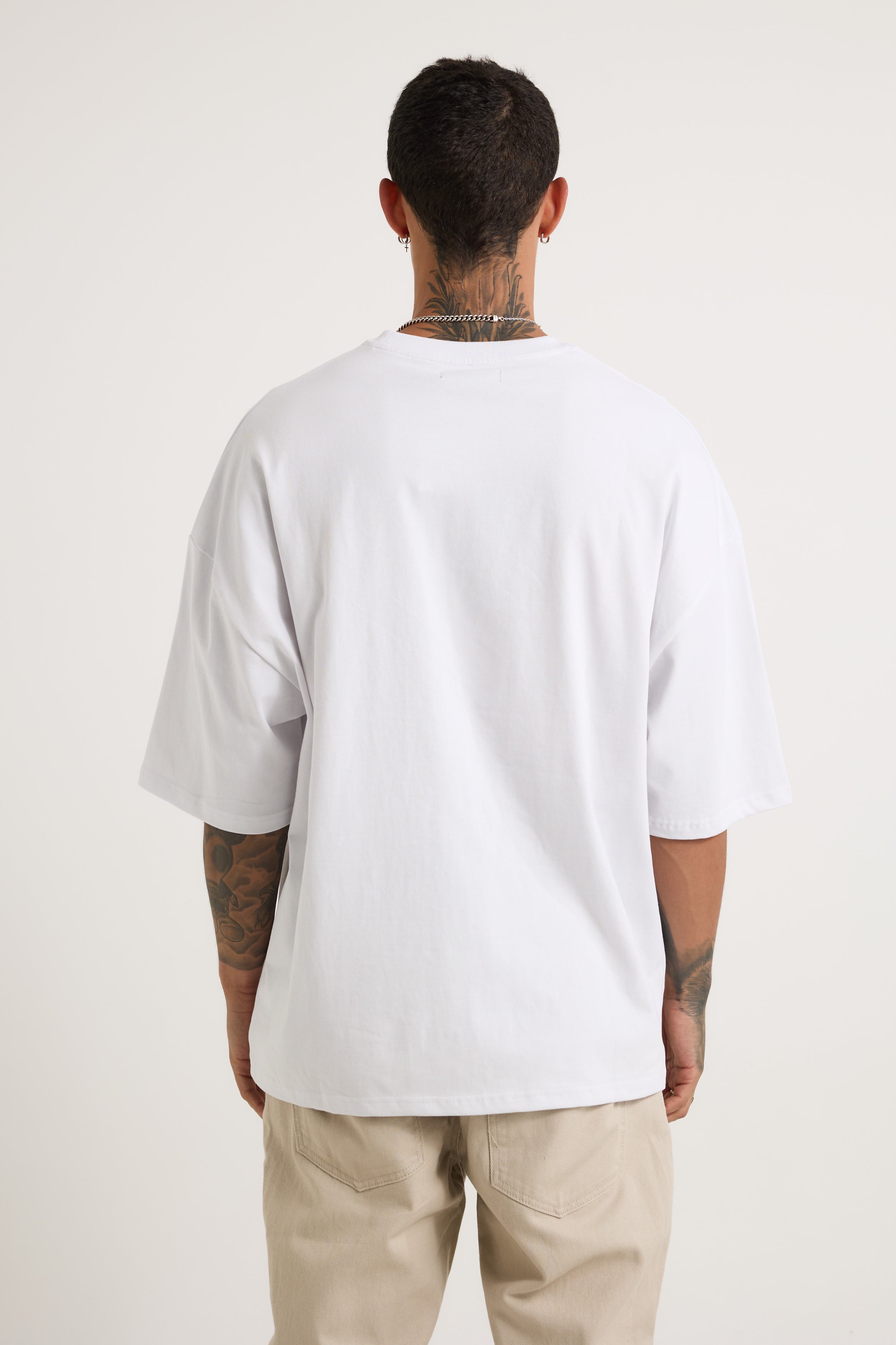 Miller Drop Shoulder Box Tee White