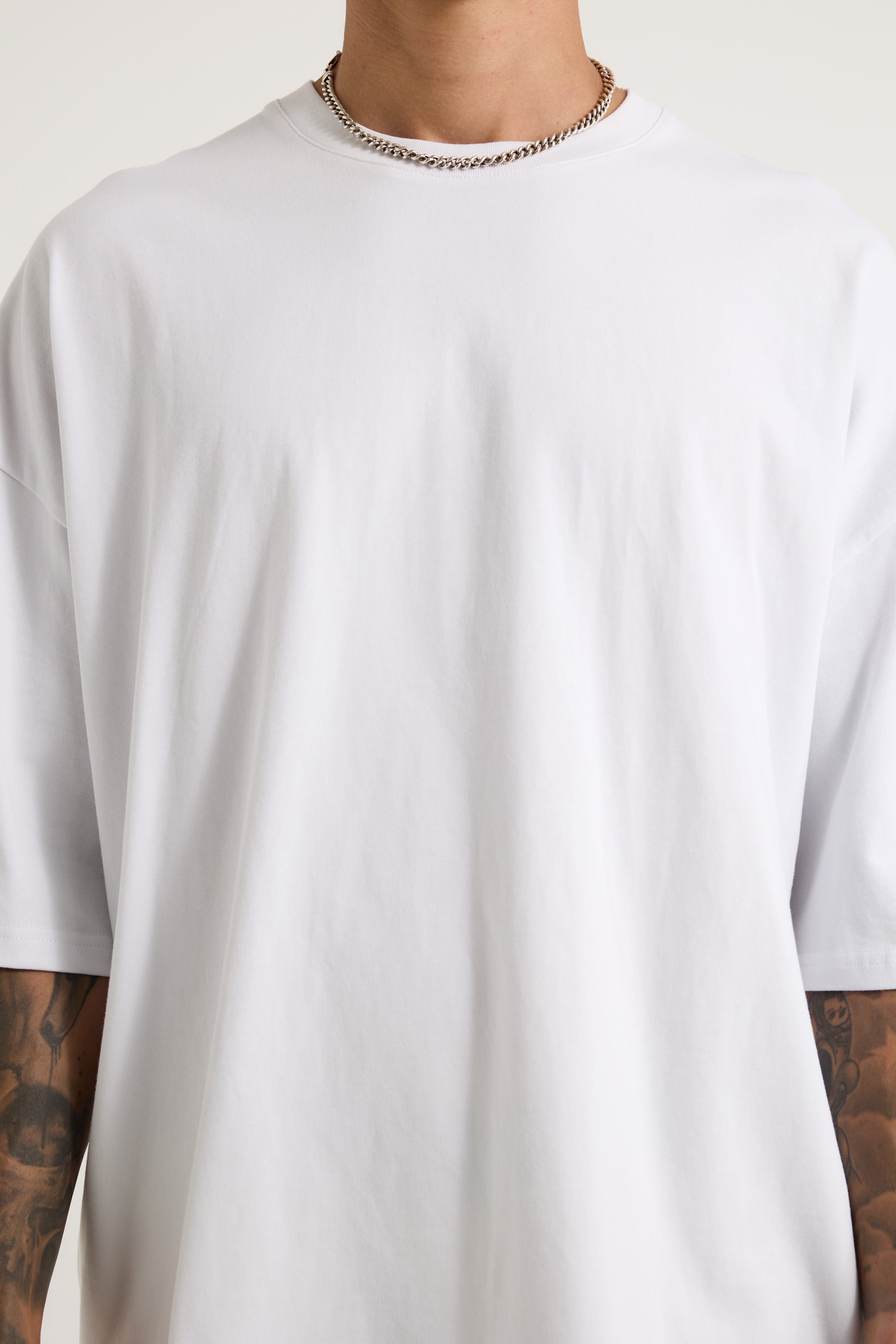 Miller Drop Shoulder Box Tee White