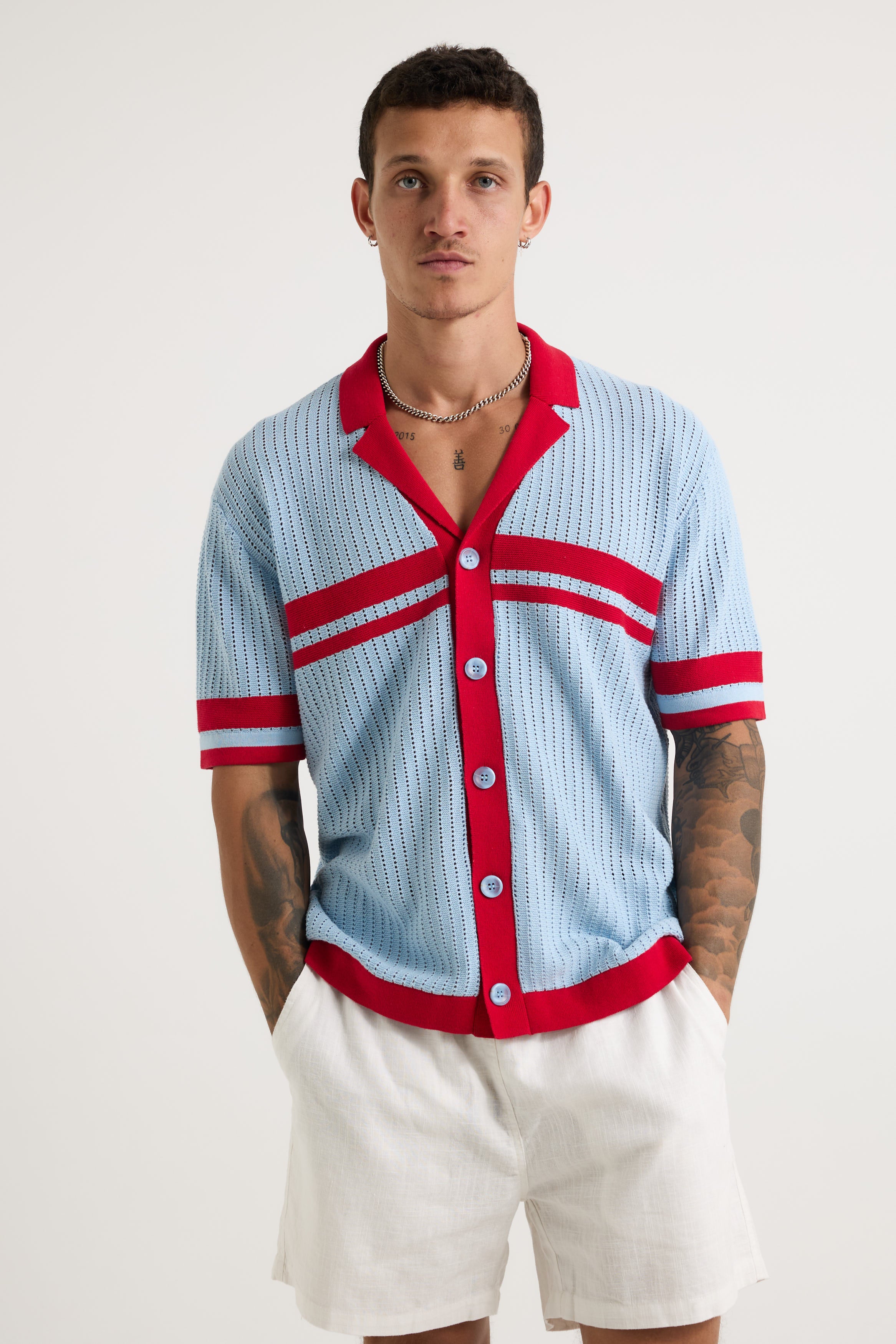 Brody Shirt Red / Sky