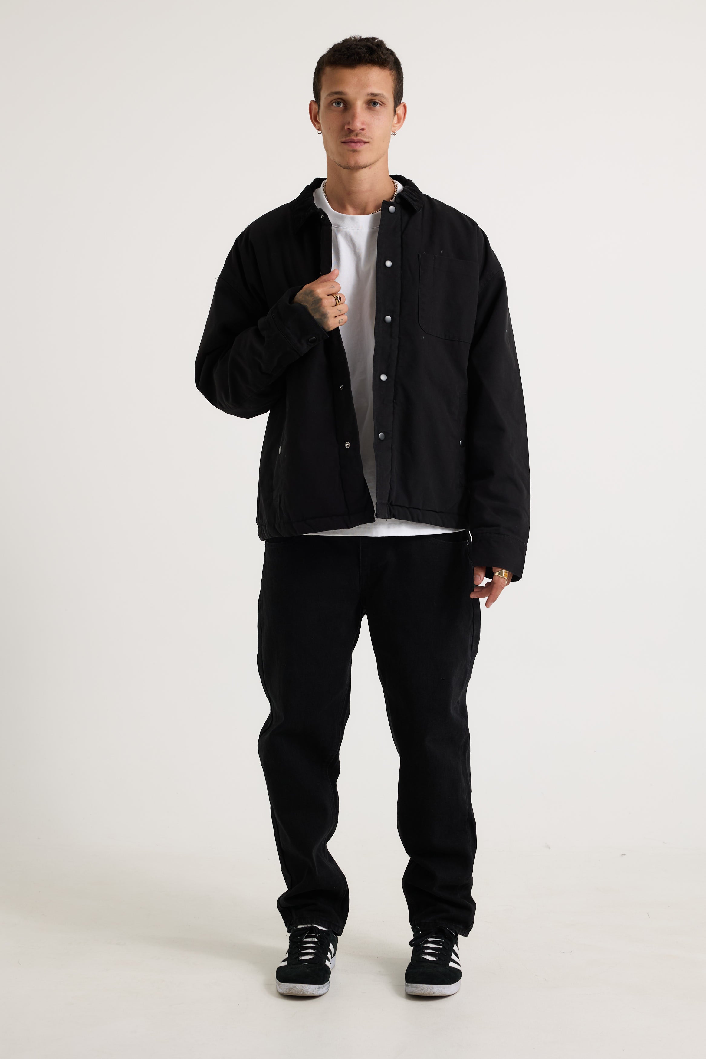 Padded Trucker Jacket Black - FINAL SALE