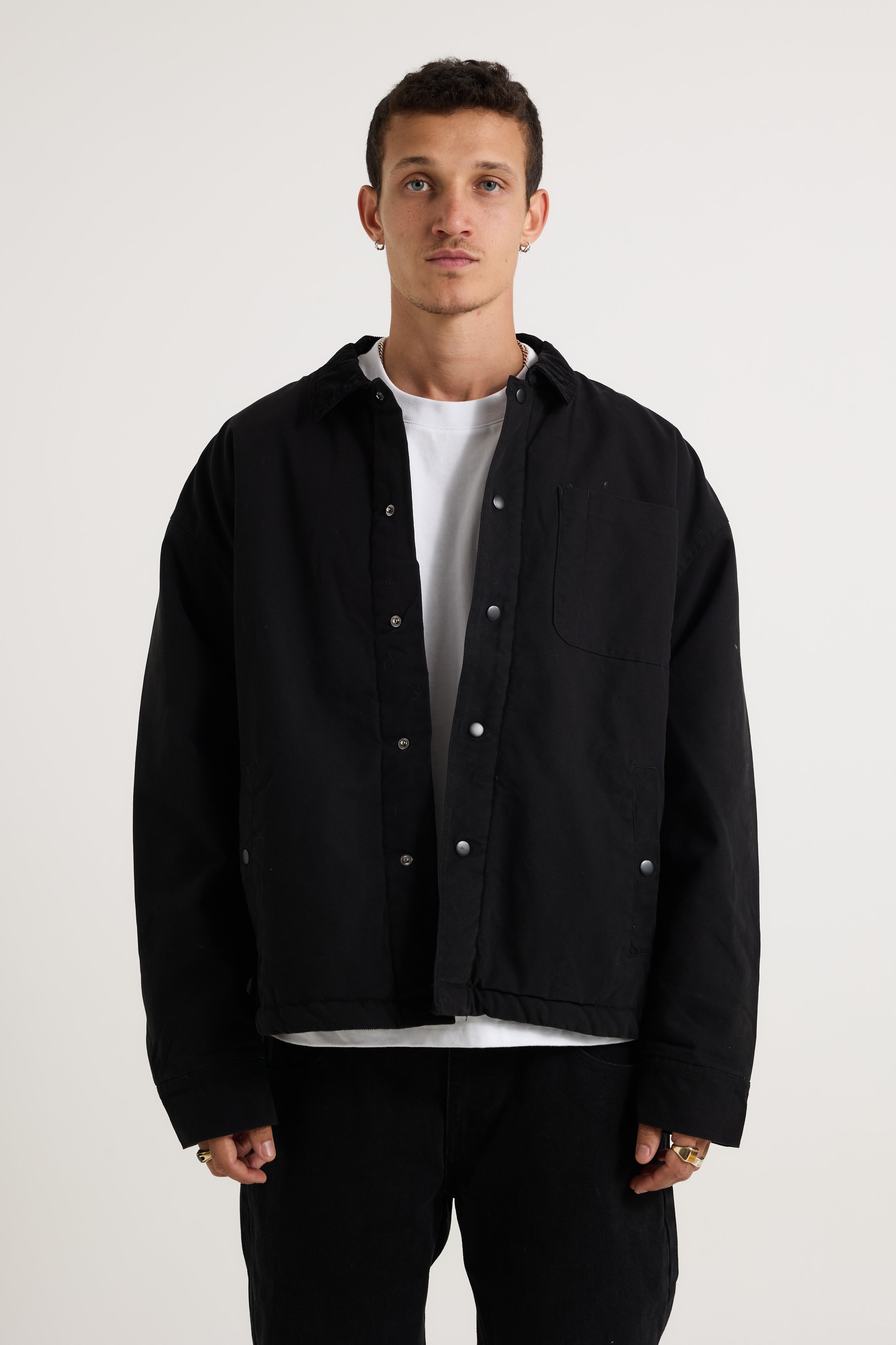Padded Trucker Jacket Black - FINAL SALE