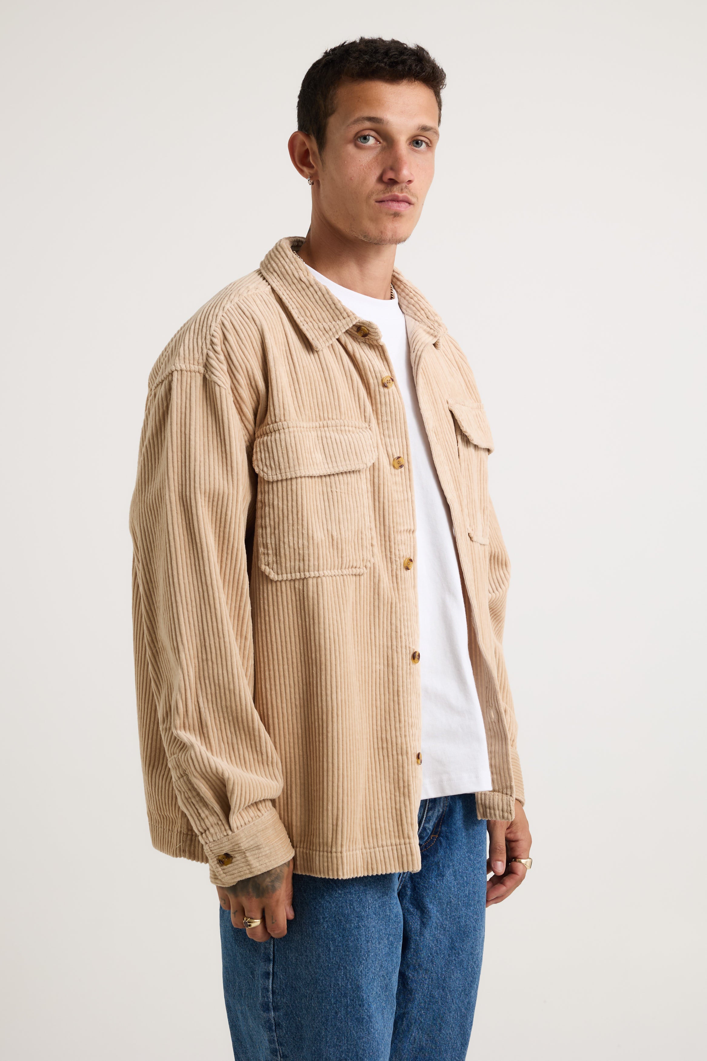 Dion Cord Overshirt Tan - FINAL SALE