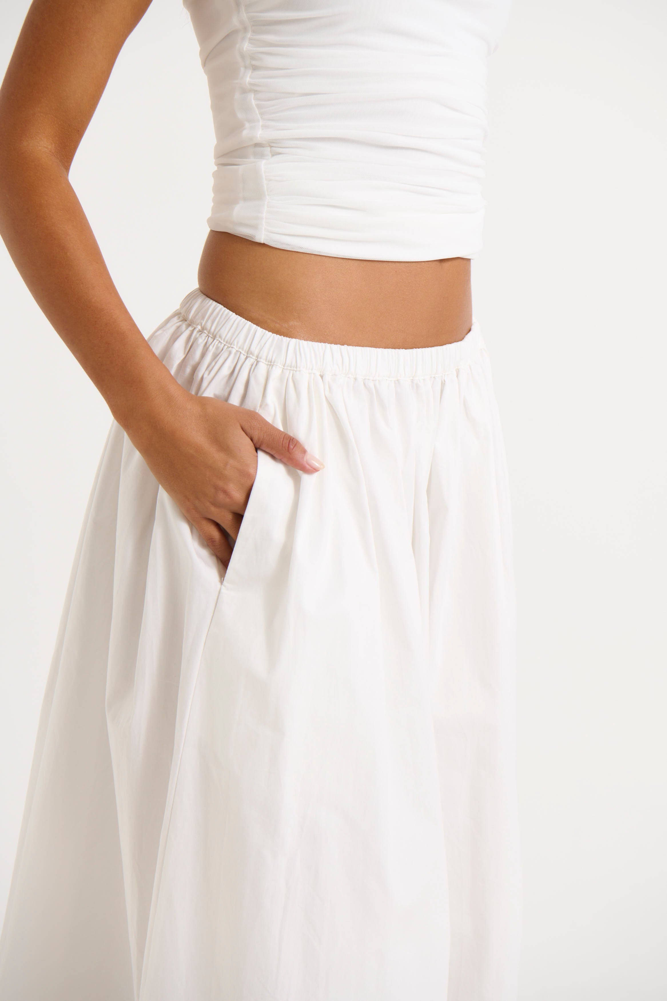 Hilary Maxi Skirt White - FINAL SALE