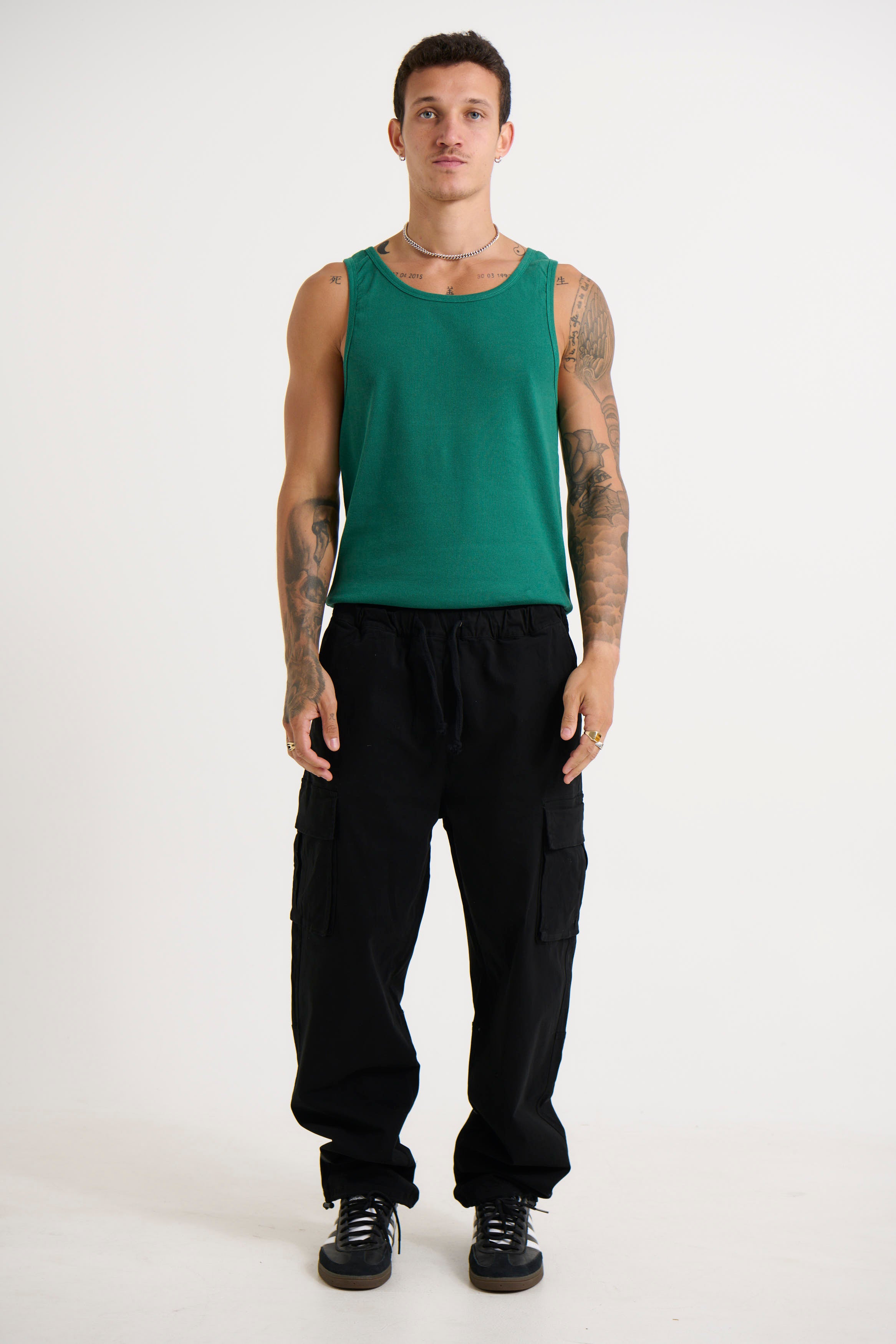 NTH Fitted Ribbed Tank Emerald