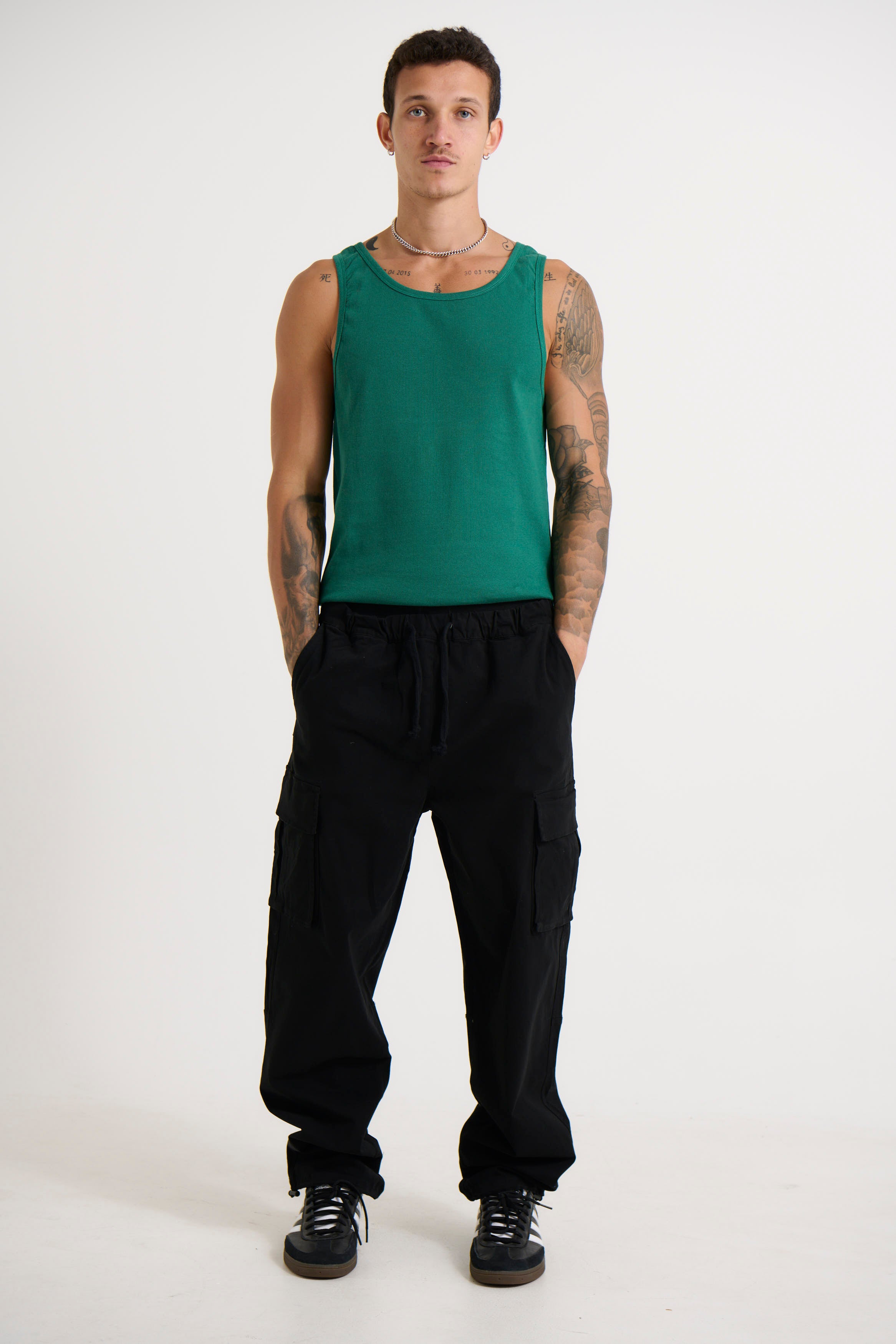NTH Fitted Ribbed Tank Emerald