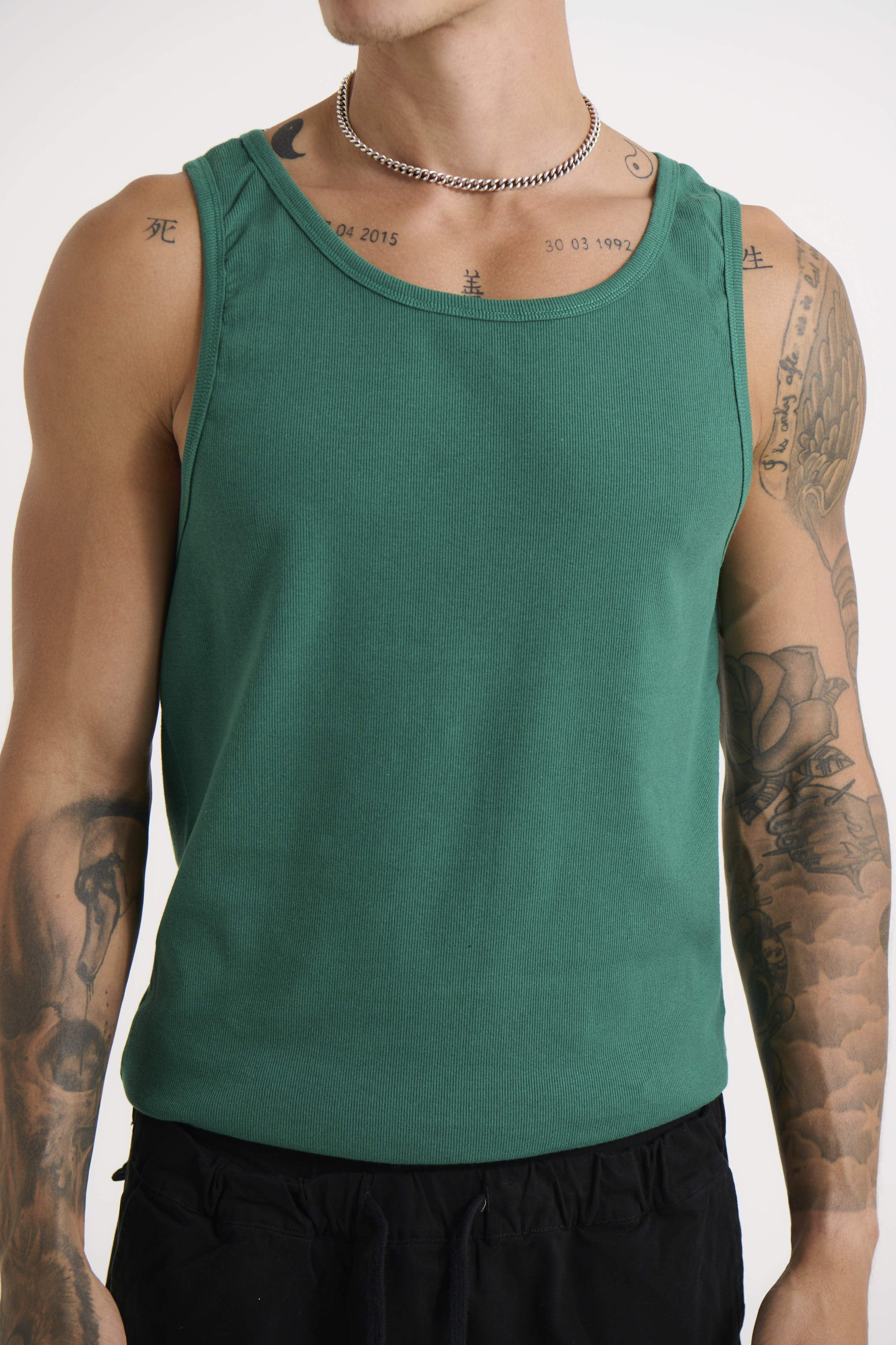 NTH Fitted Ribbed Tank Emerald