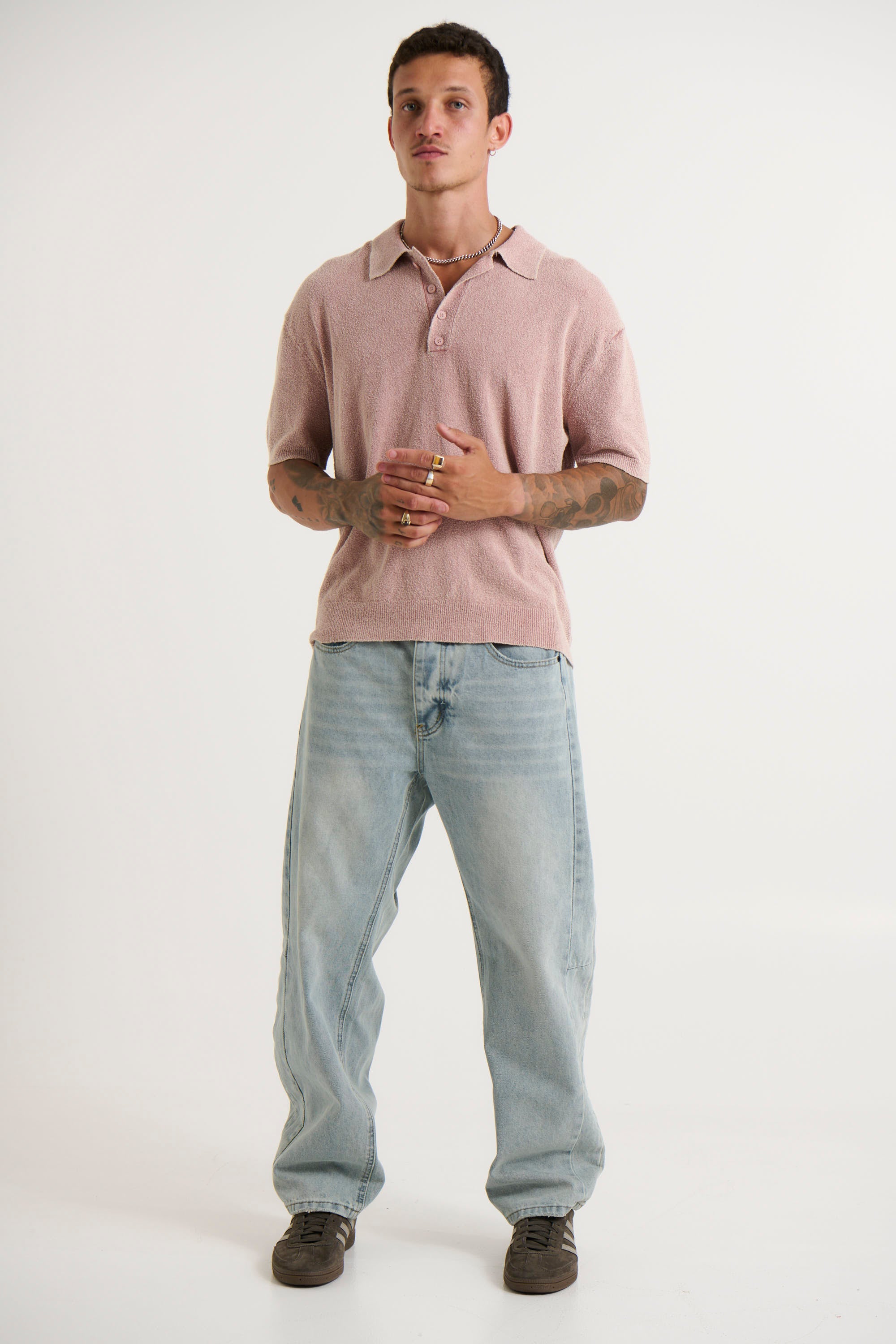Ollie Sand Wash Polo Dusty Rose