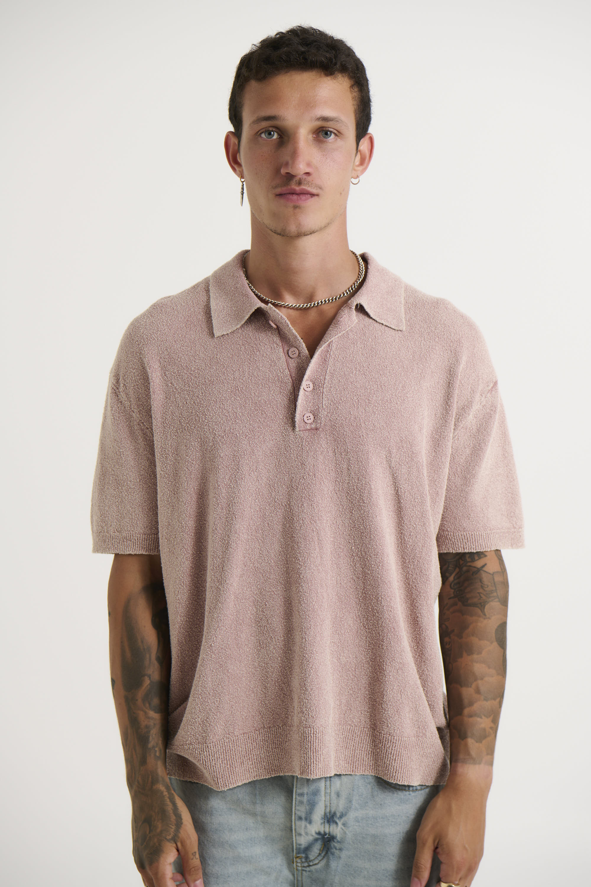 Ollie Sand Wash Polo Dusty Rose