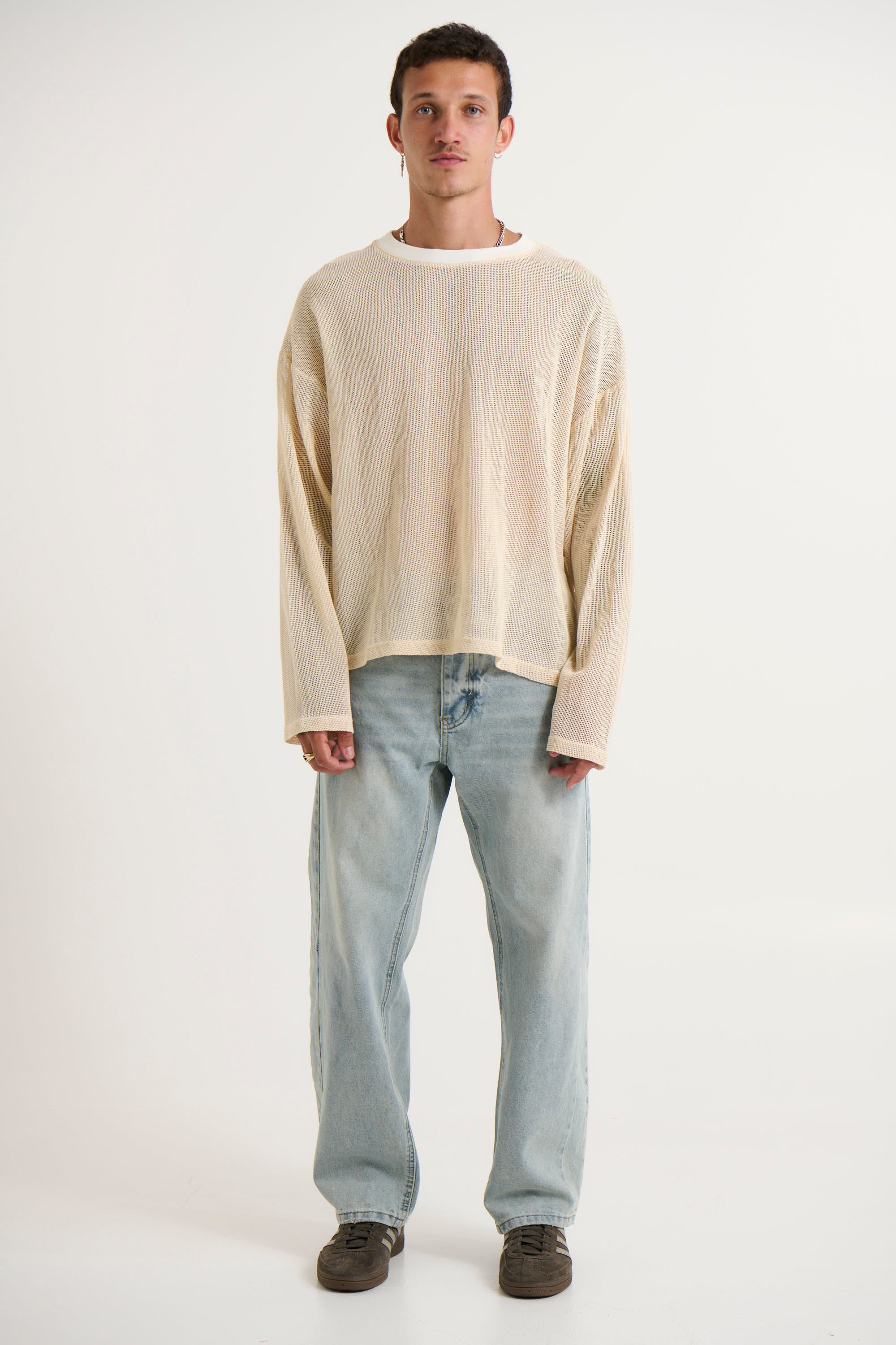 River Hollow Out Long Sleeve Ivory - FINAL SALE