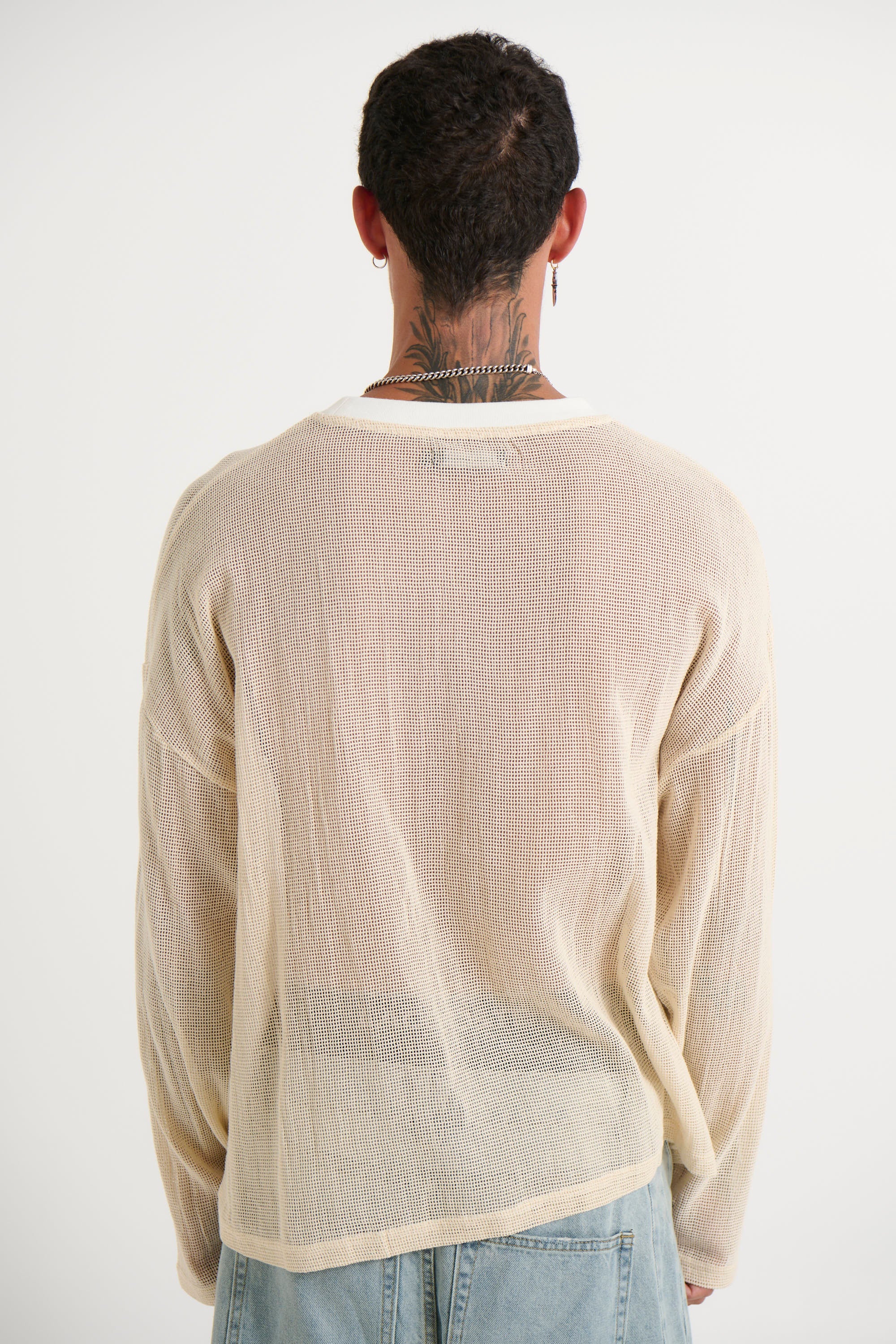 River Hollow Out Long Sleeve Ivory - FINAL SALE