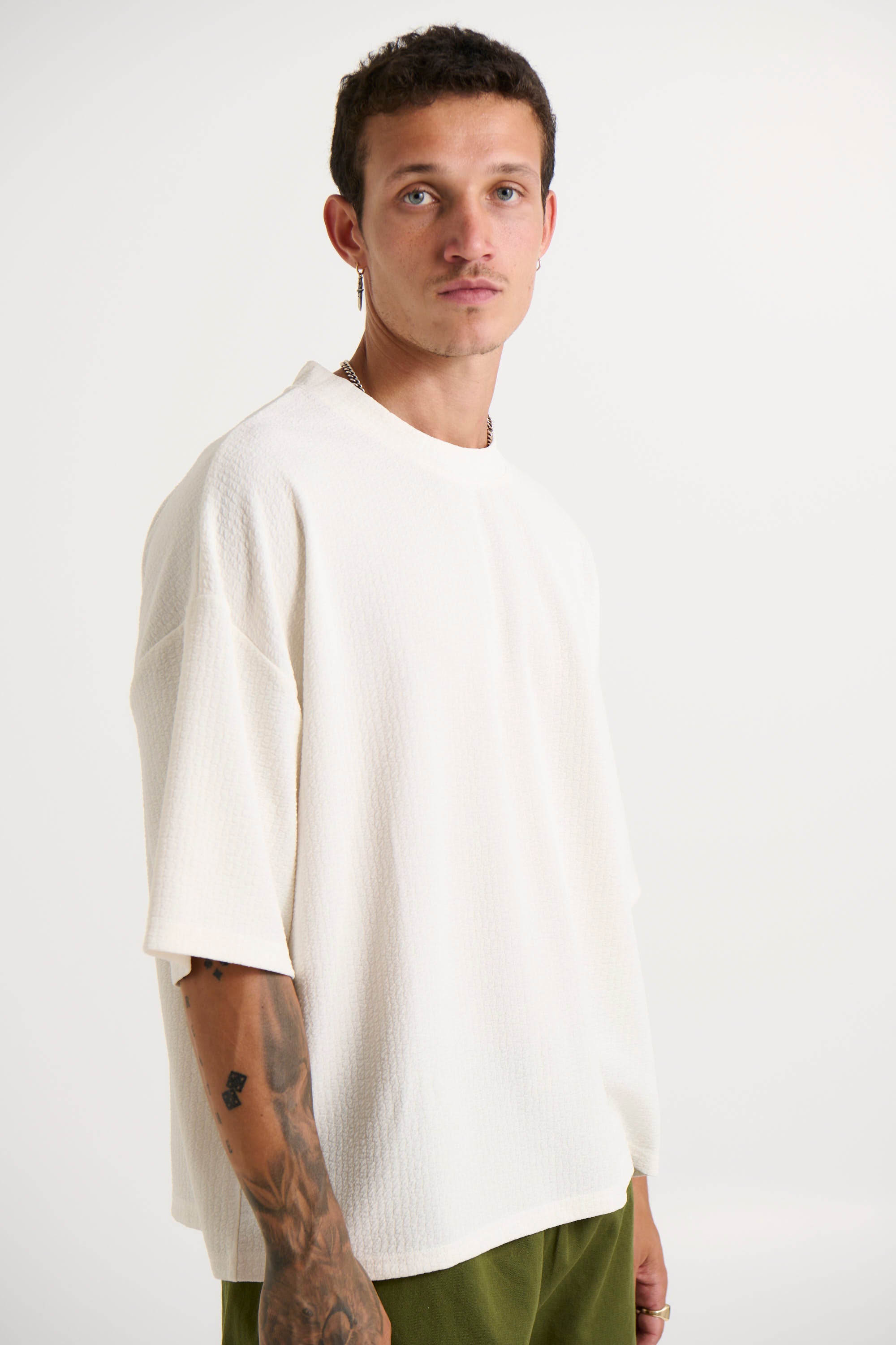 Colin Soft Texture Tee White - FINAL SALE