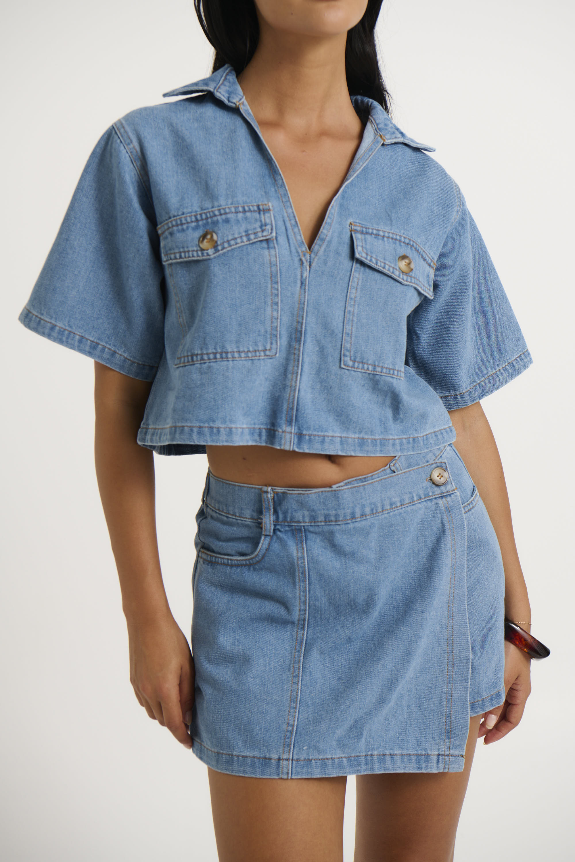 Seona Denim Set Light Blue - FINAL SALE