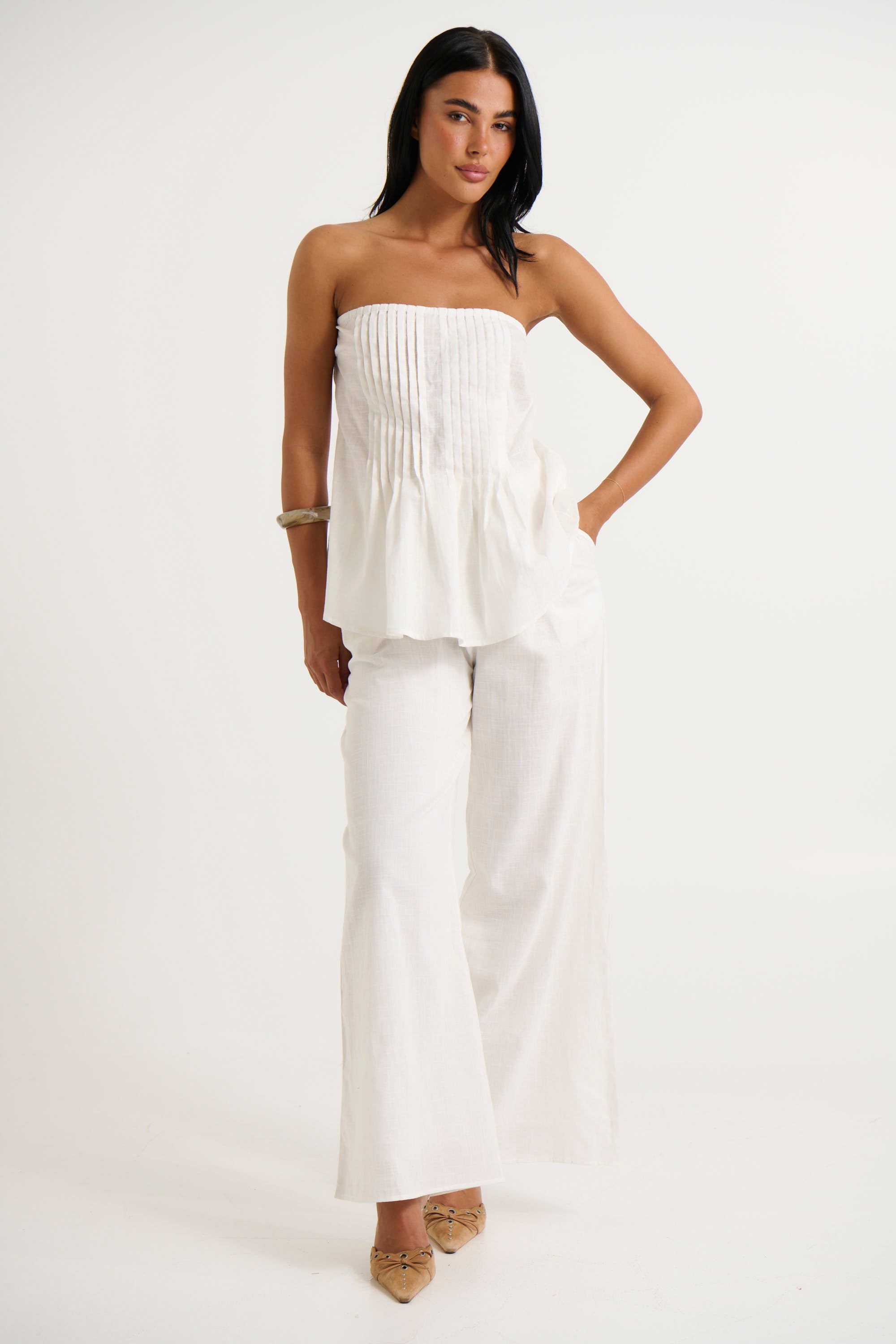 Ginny Pant Set White - FINAL SALE