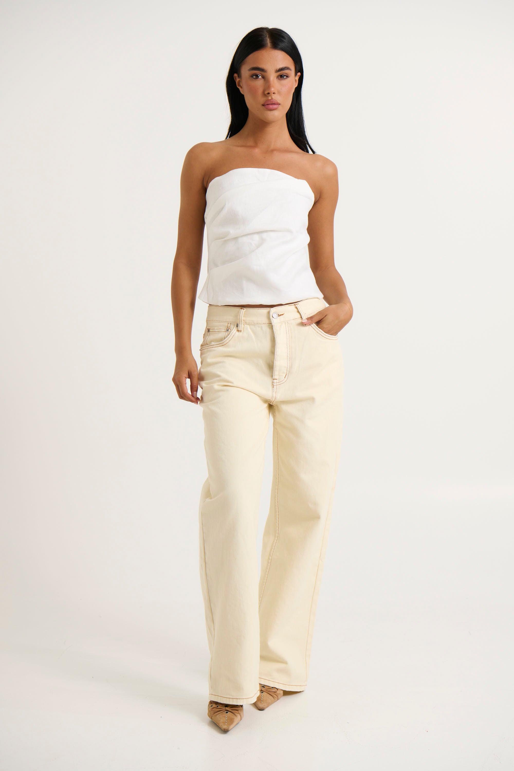 Heather Crop White - FINAL SALE