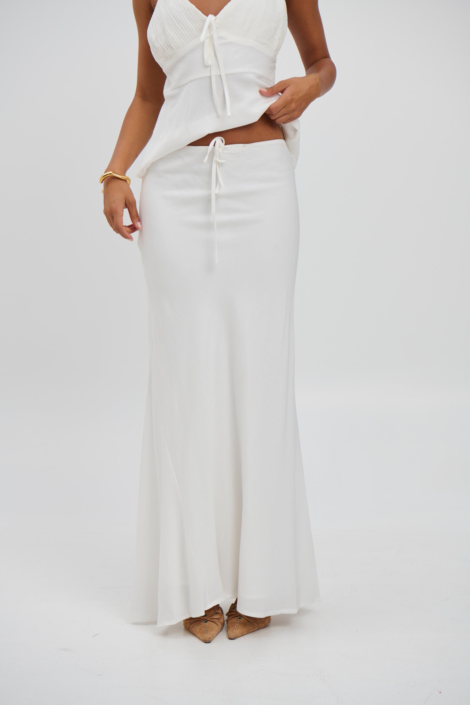 Avalon Maxi Skirt White - FINAL SALE